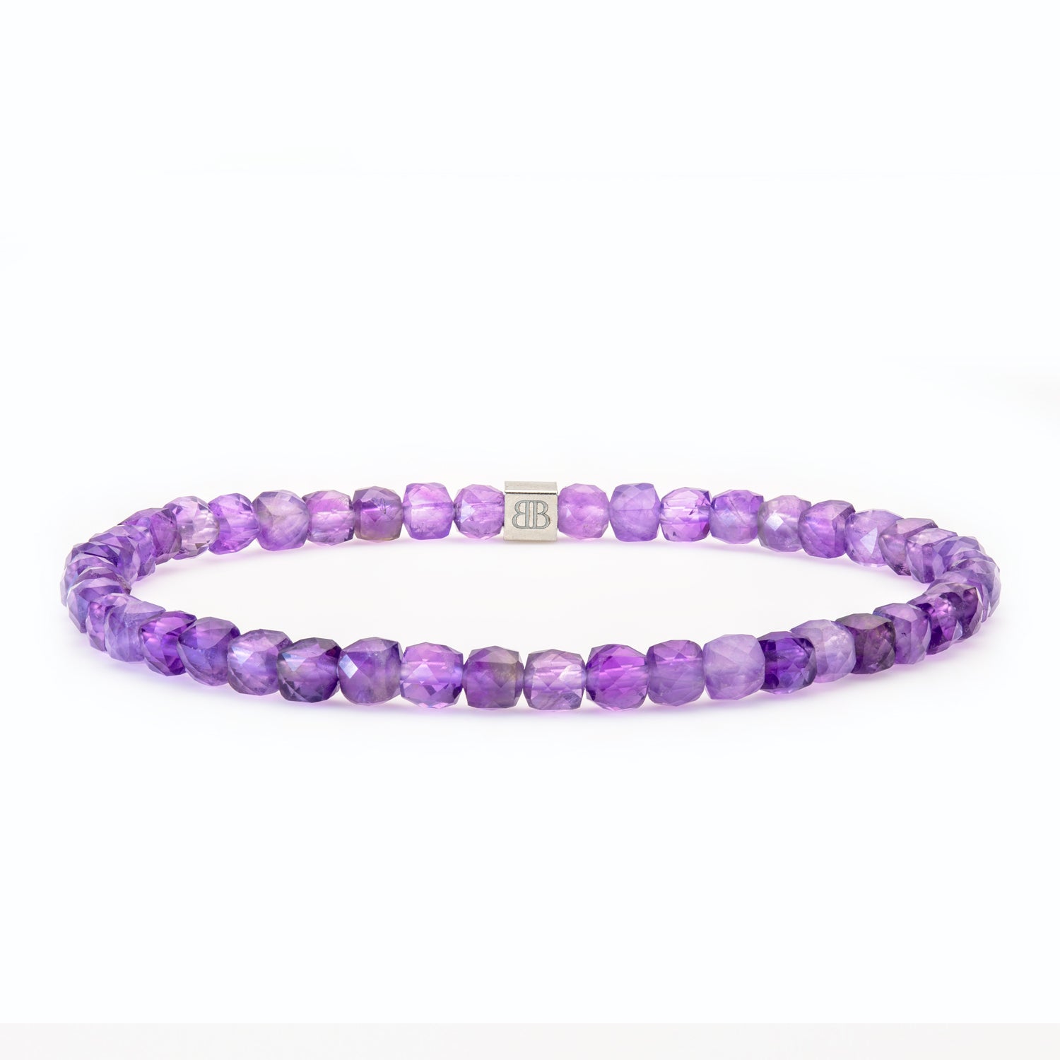 Amethyst Cube Armband facettiert 4 mm