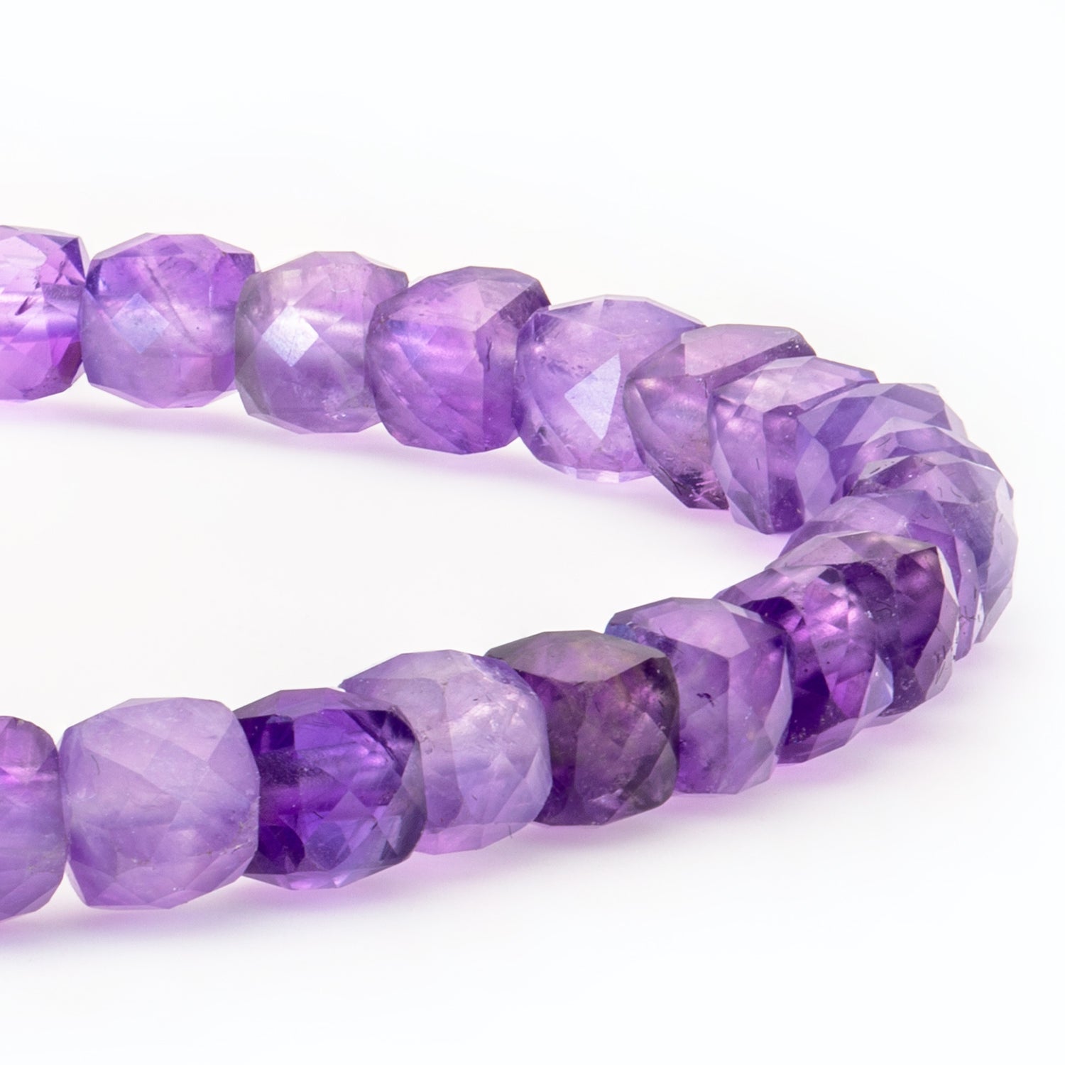 Amethyst Cube Armband facettiert 4 mm