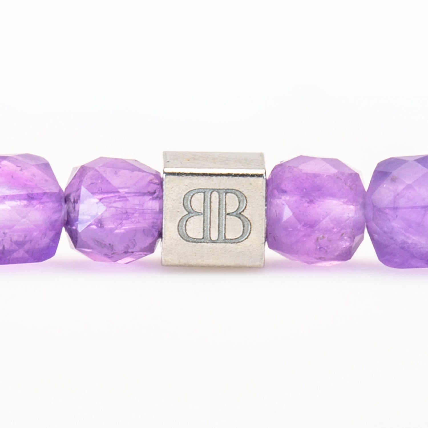 Amethyst Cube Armband facettiert 4 mm