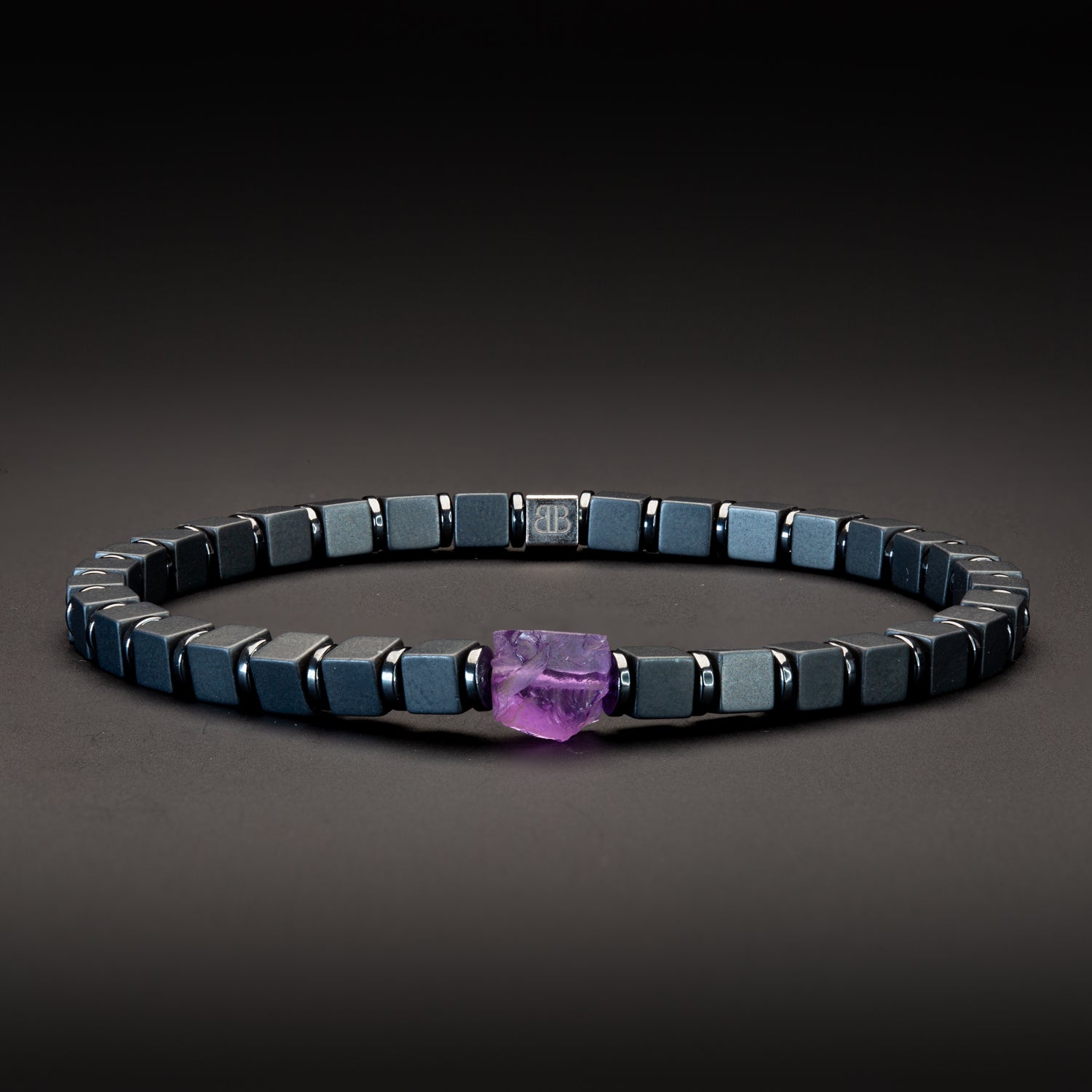 Amethyst und Hämatit matt Armband 4mm-Armband-Set