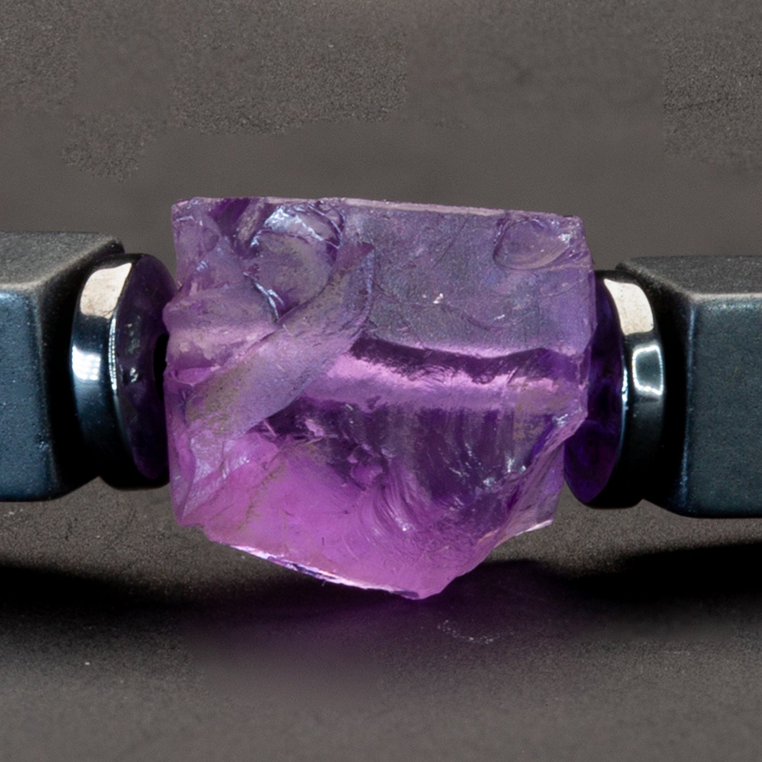 Amethyst und Hämatit matt Armband 4mm-Armband-Set