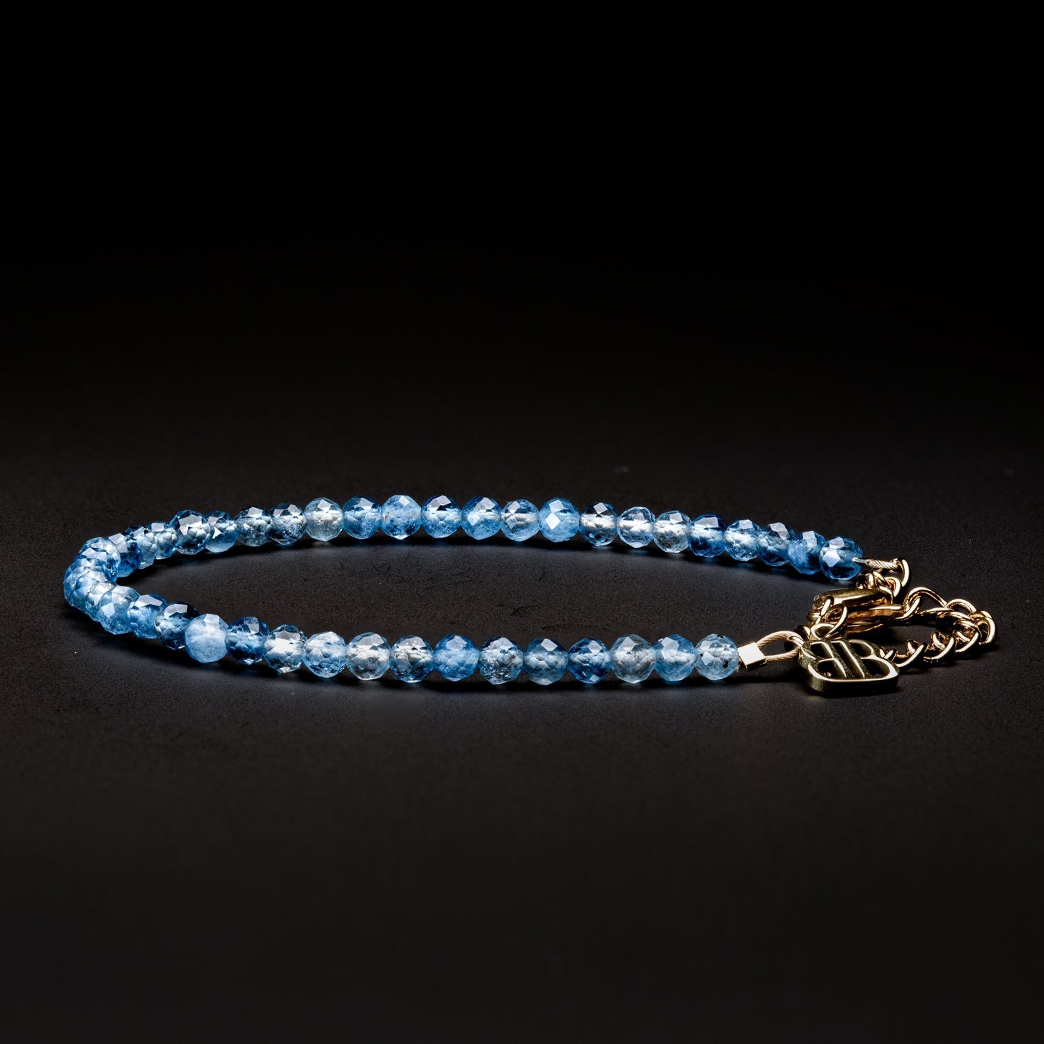 AQUAMARINE ARMBAND FACETTIERT 3MM - SET 3 DAMEN