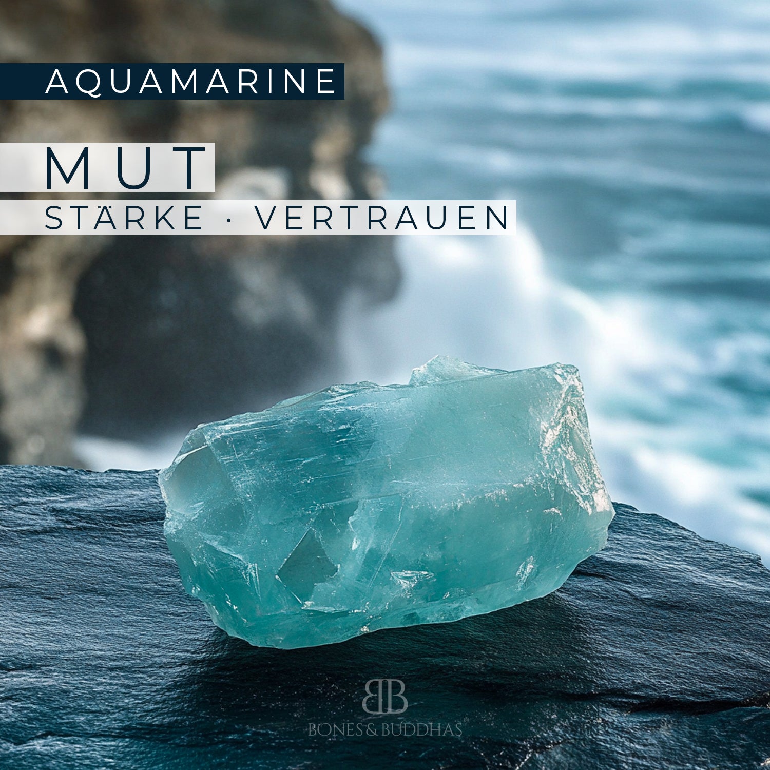 Aquamarine Cube Armband facettiert 4 mm