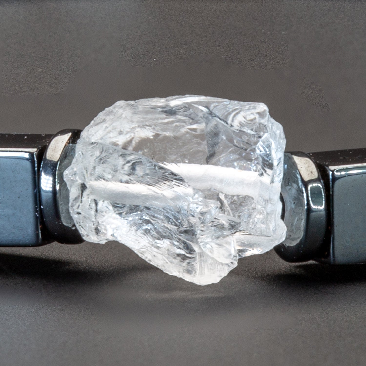 Bergkristall und Hämatit glossy Armband 4mm- April Birthstone - BONES & BUDDHAS