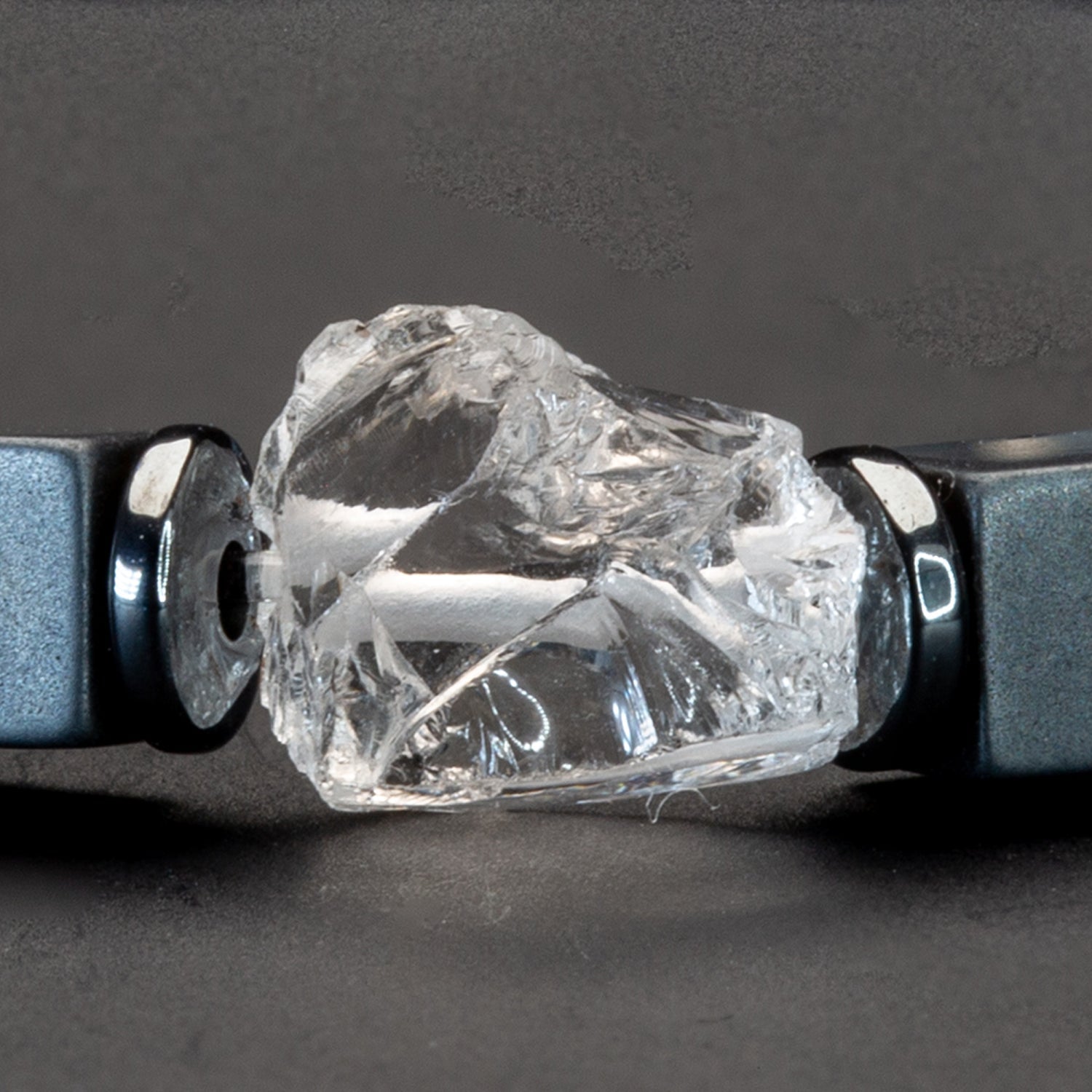 Bergkristall und Hämatit matt Armband 4mm- April Birthstone - BONES & BUDDHAS