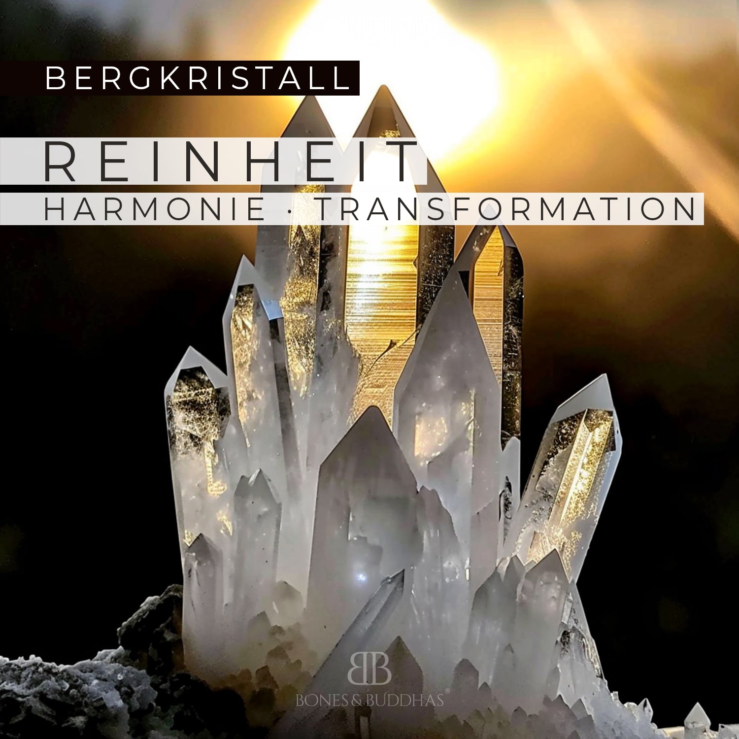 Bergkristall und Black Onyx matt Armband 6mm- April Birthstone - BONES & BUDDHAS