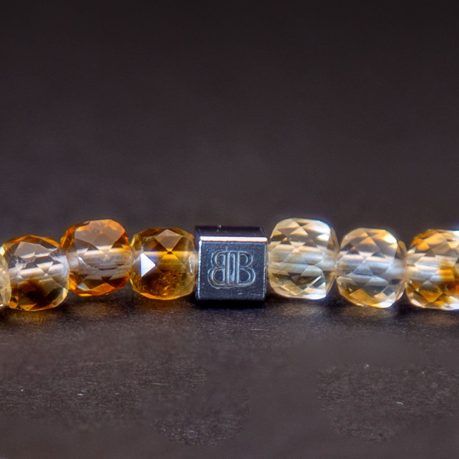 Citrin Cube Armband facettiert 4 mm- November Geburtstein