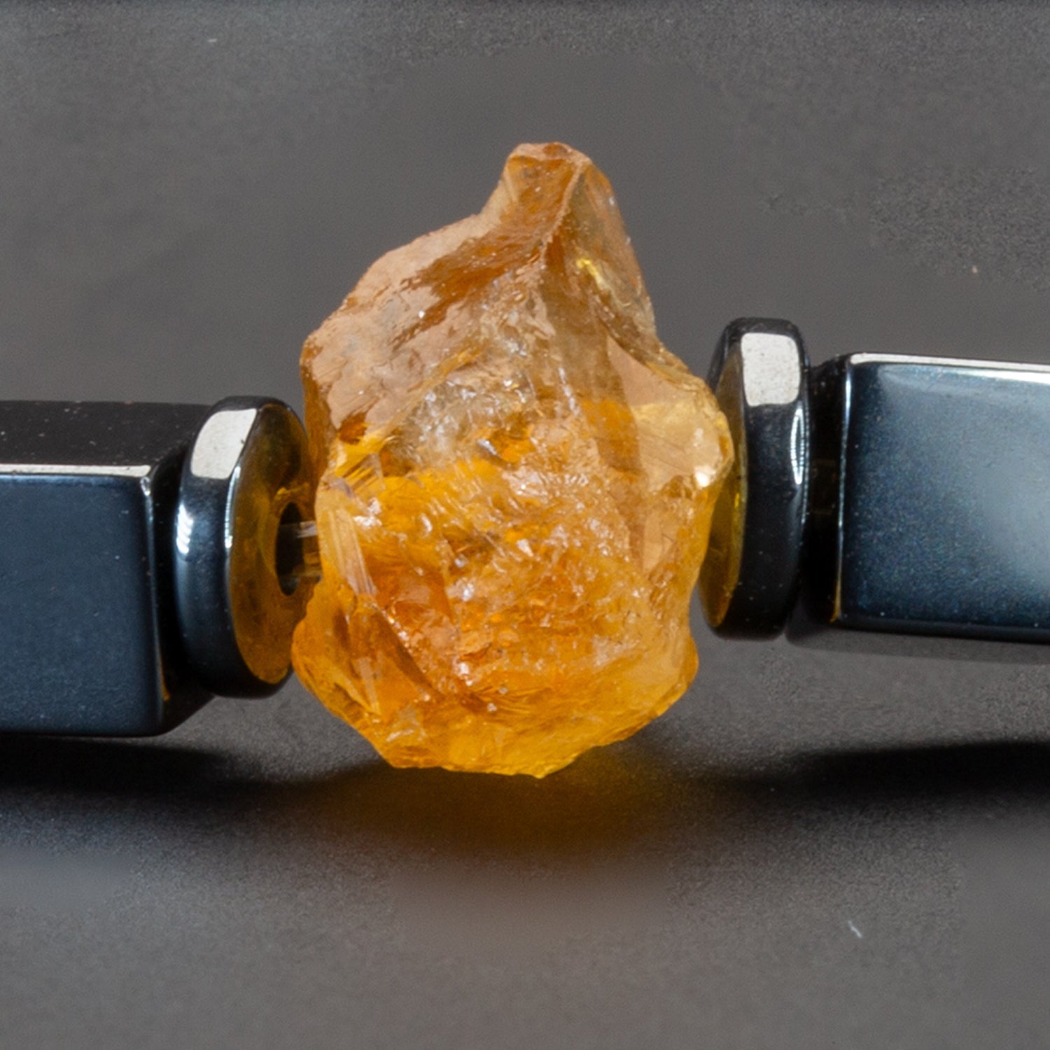 Citrin und Hämatit glossy Armband 4mm- November Birthstone - BONES & BUDDHAS