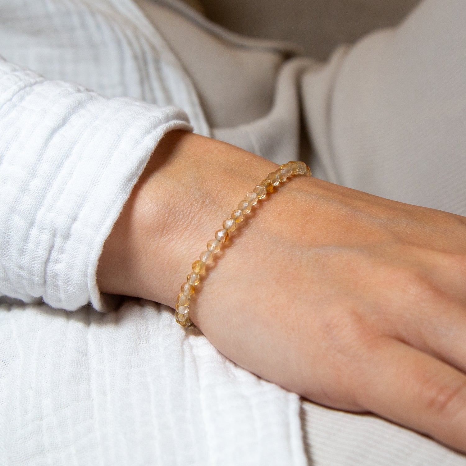 Citrin Armband facettiert 3mm- November Birthstone - BONES & BUDDHAS