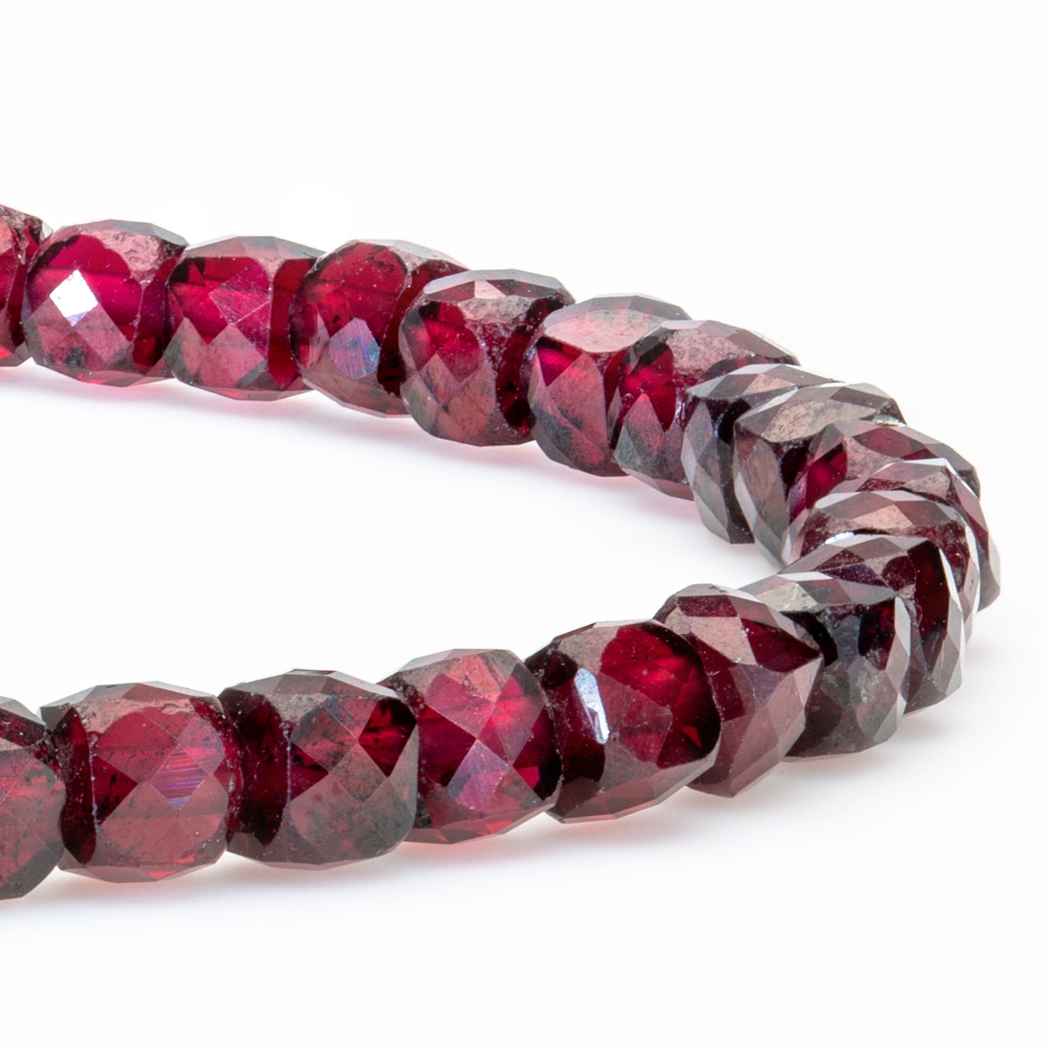 Granat und Hämatit matt Armband 4mm-Armband-Set