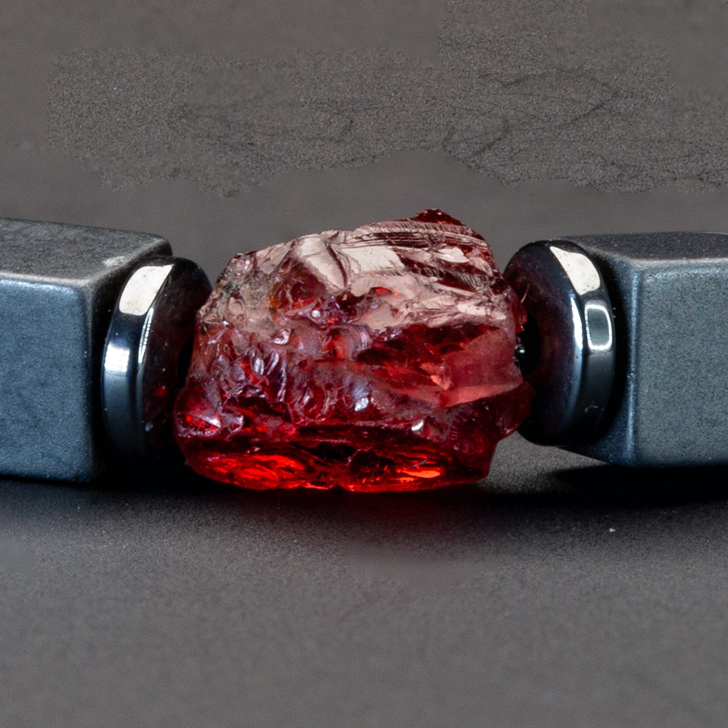 Granat und Hämatit matt Armband 4mm-Armband-Set