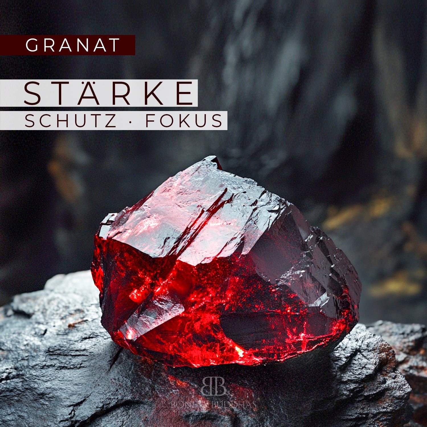 Granat und Hämatit matt Armband 4mm-Armband-Set (Januar Geburtsstein) - BONES & BUDDHAS