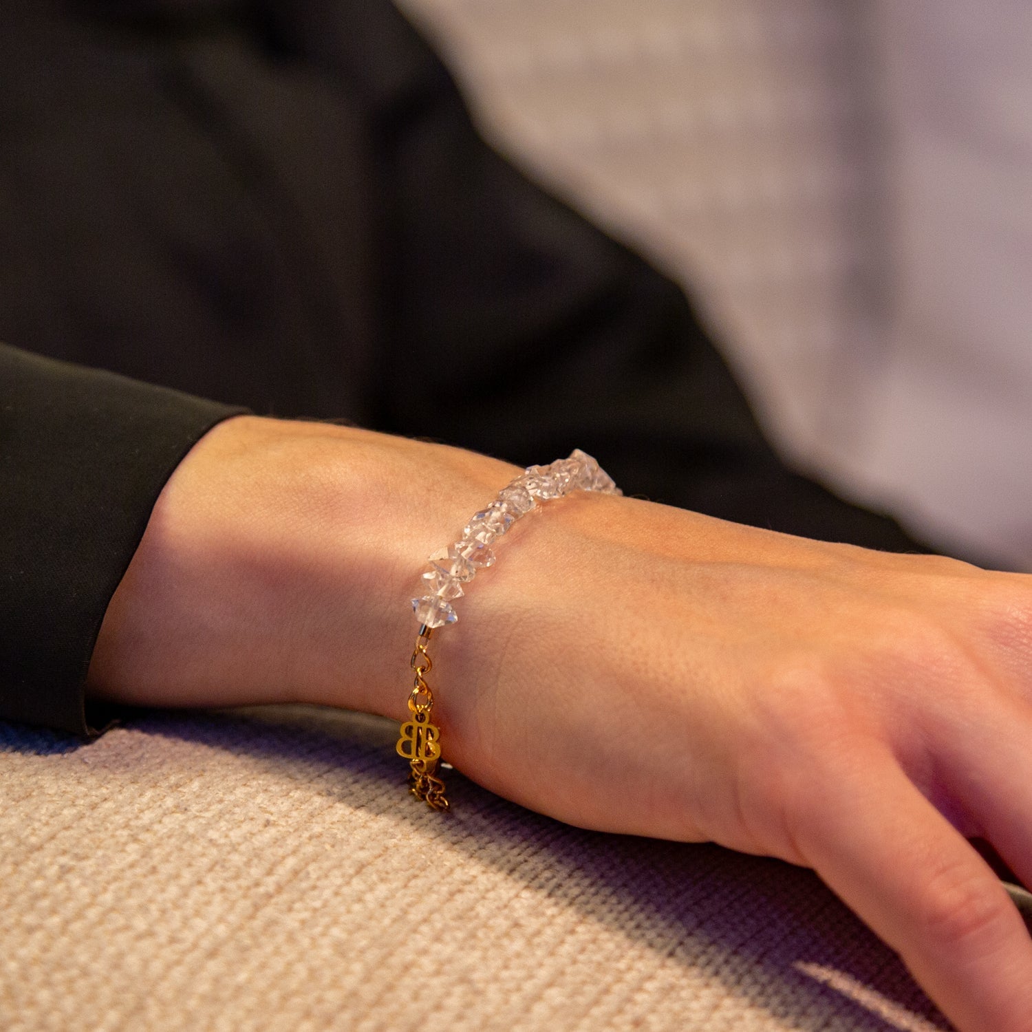 Herkimer Diamant Armband facettiert 3mm- April Birthstone - BONES & BUDDHAS