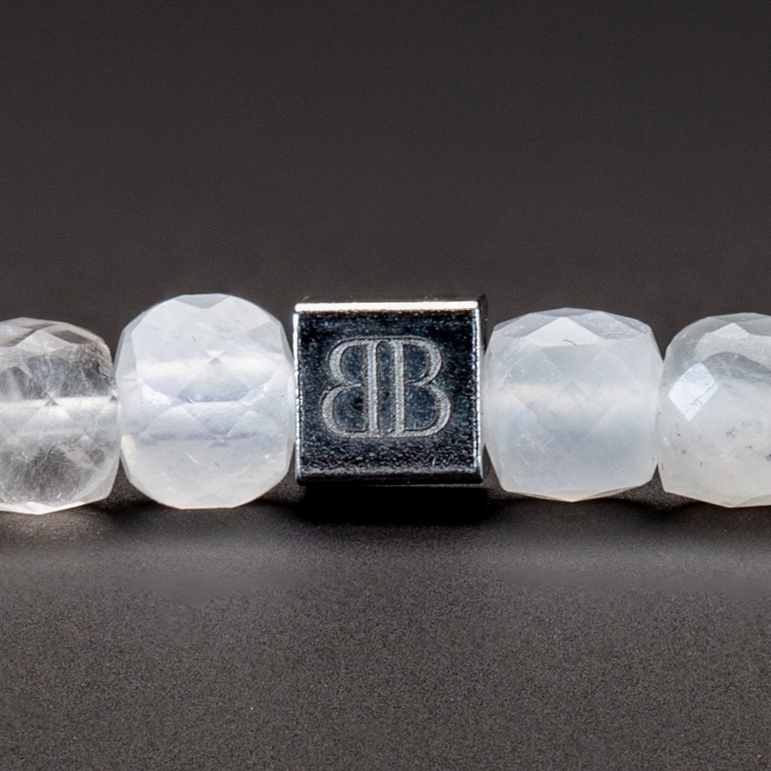 Mondstein und Hämatit matt Armband 4mm-Armband-Set (Juni Geburtsstein) - BONES & BUDDHAS