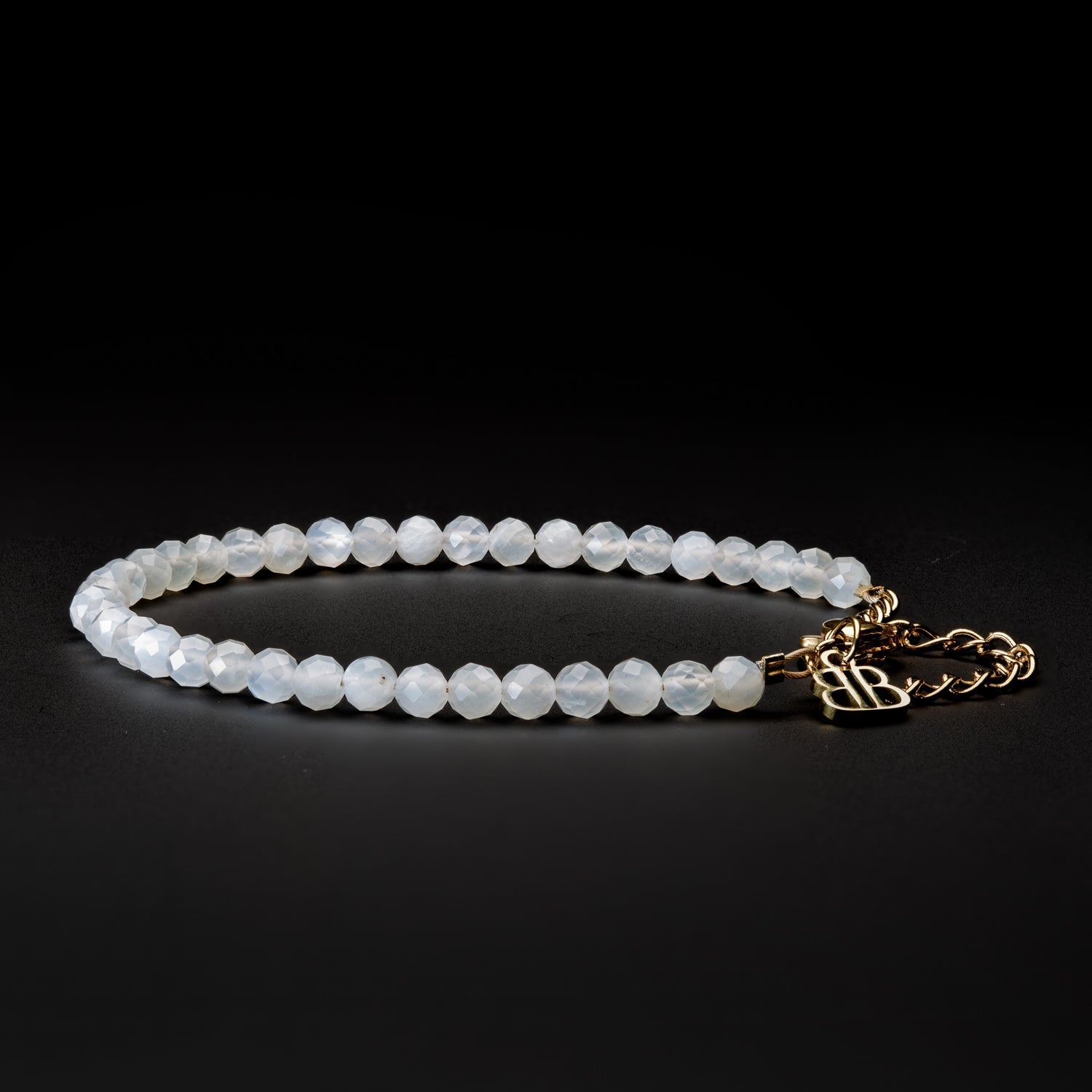 Moonstone Armband facettiert 3mm- gold- Juni Birthstone - BONES & BUDDHAS