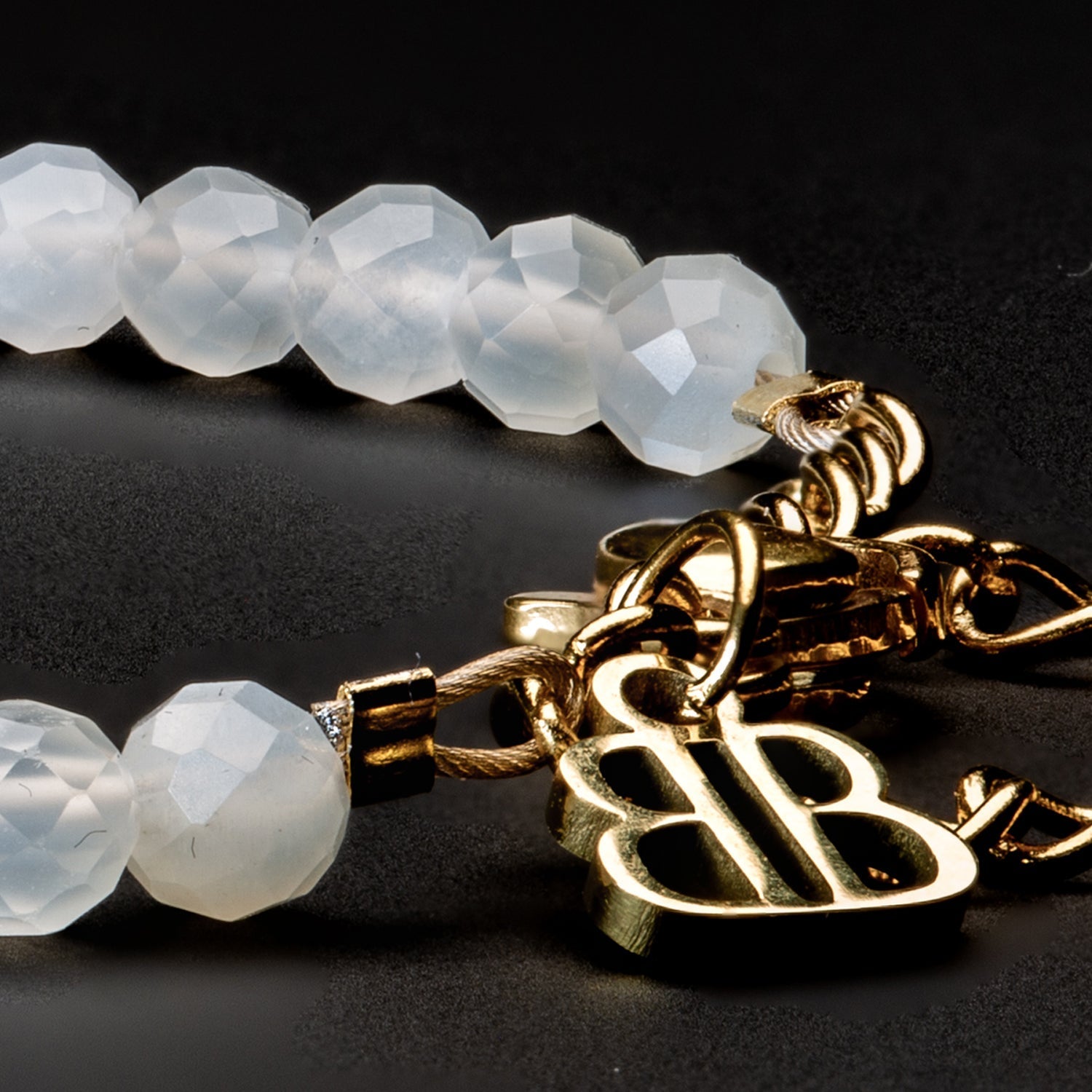 Moonstone Armband facettiert 3mm- gold-Juni Birthstone - BONES & BUDDHAS