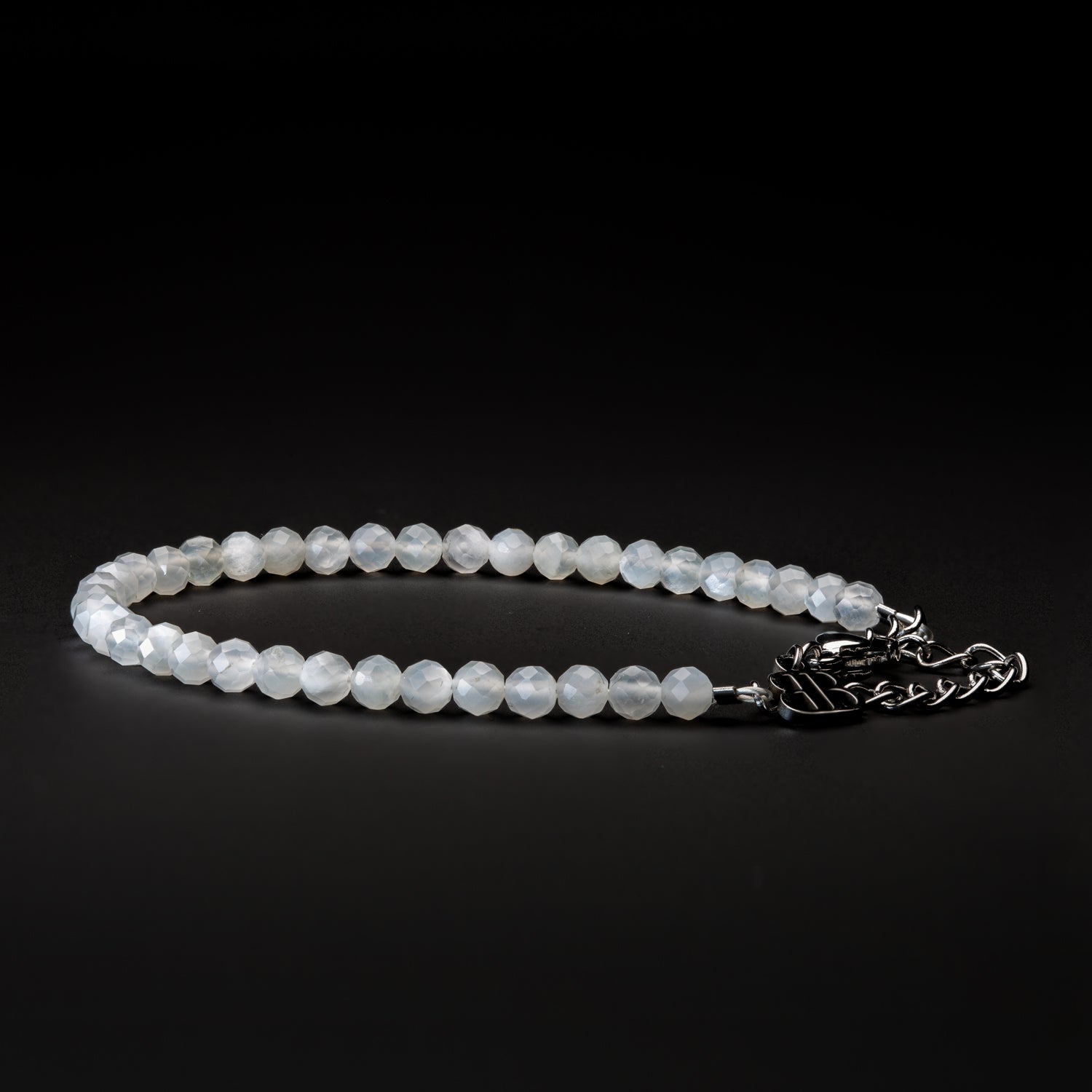 Moonstone Armband facettiert 3mm- silber- Juni Birthstone - BONES & BUDDHAS