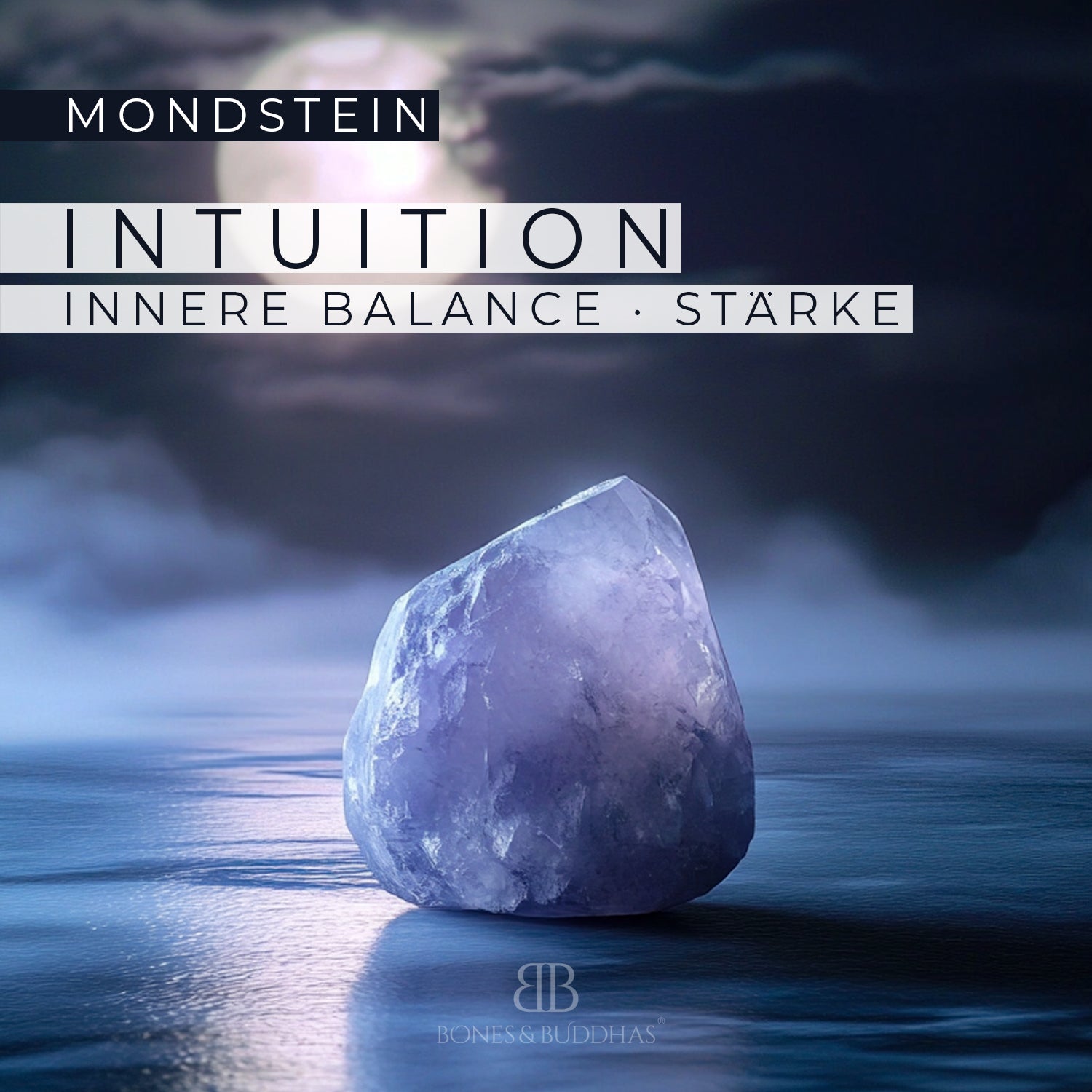 MOONSTONE CUBE ARMBAND FACETTIERT 4MM - SET 2 HERREN - BONES & BUDDHAS