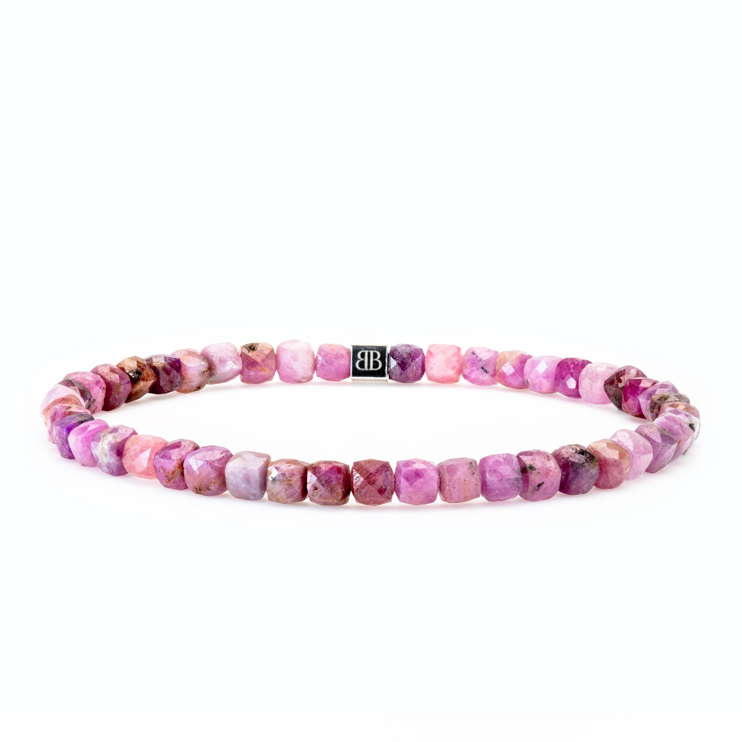 Rubin Cube Armband facettiert 4 mm