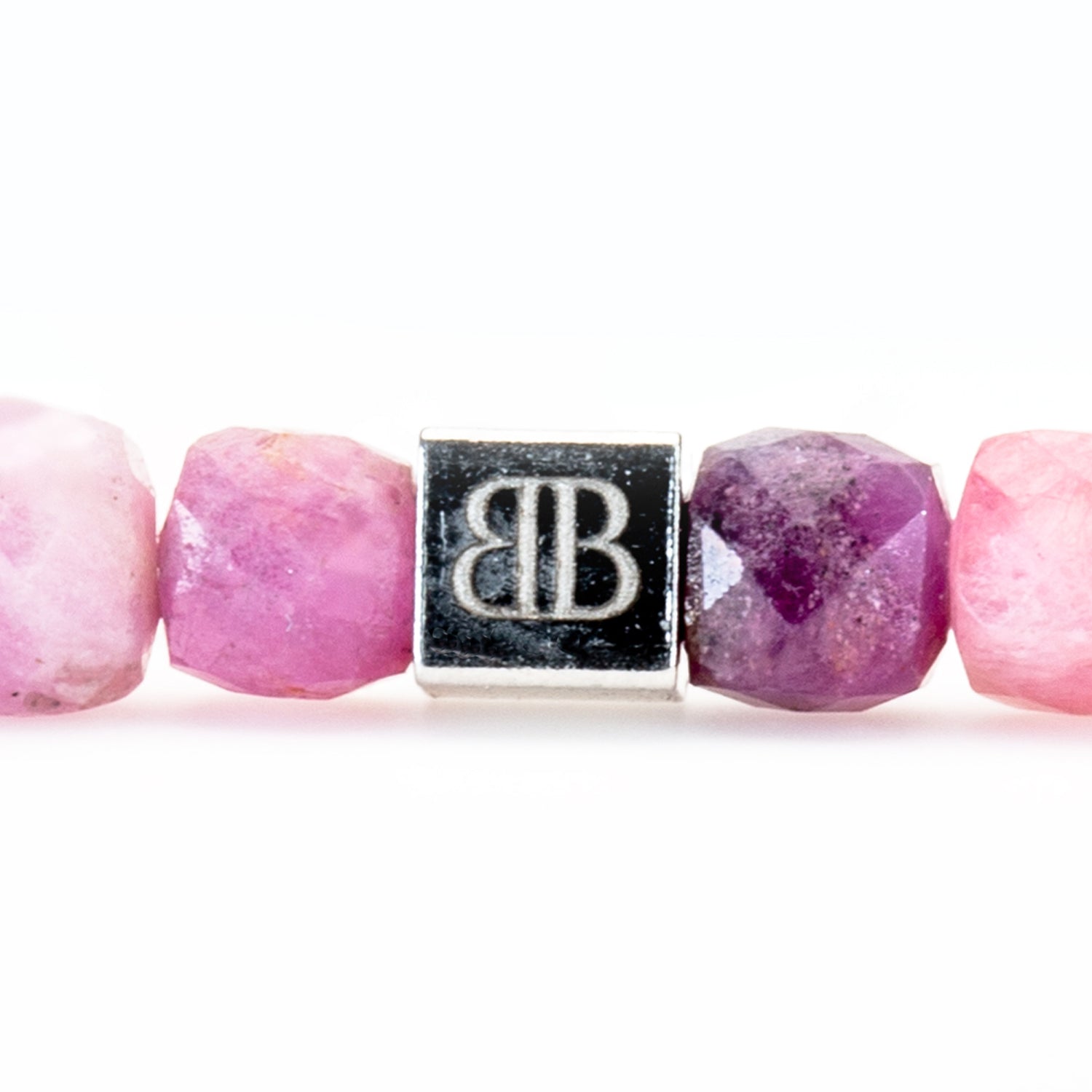 Rubin Cube Armband facettiert 4 mm