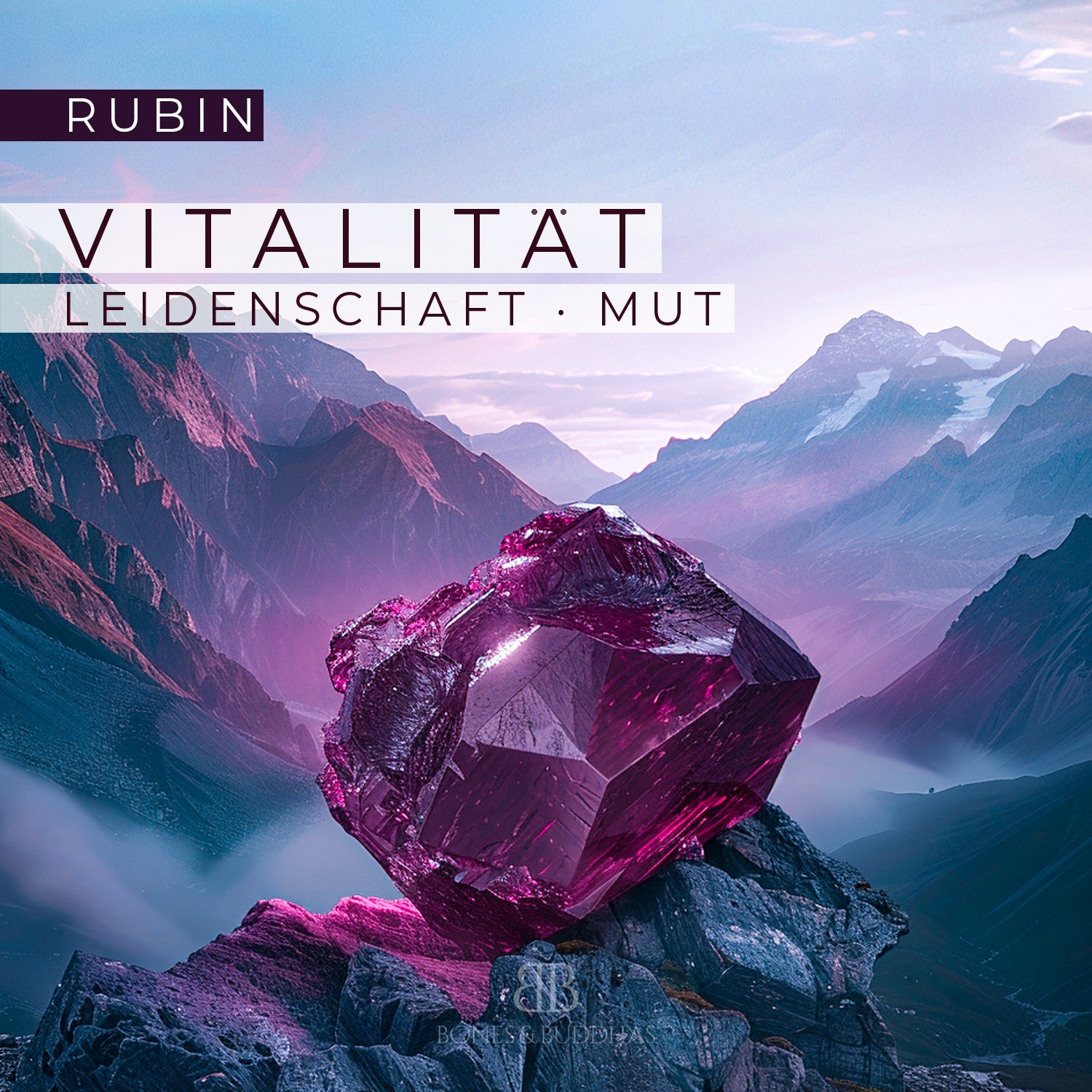 Rubin und Hämatit matt Armband 4mm-Armband-Set (Juli Geburtsstein) - BONES & BUDDHAS