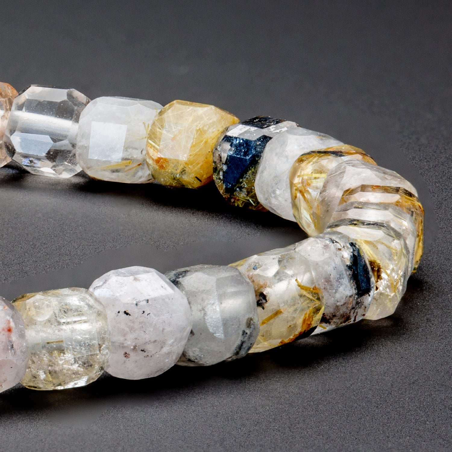 Rutilquarz Cube Armband facettiert 4 mm - BONES & BUDDHAS