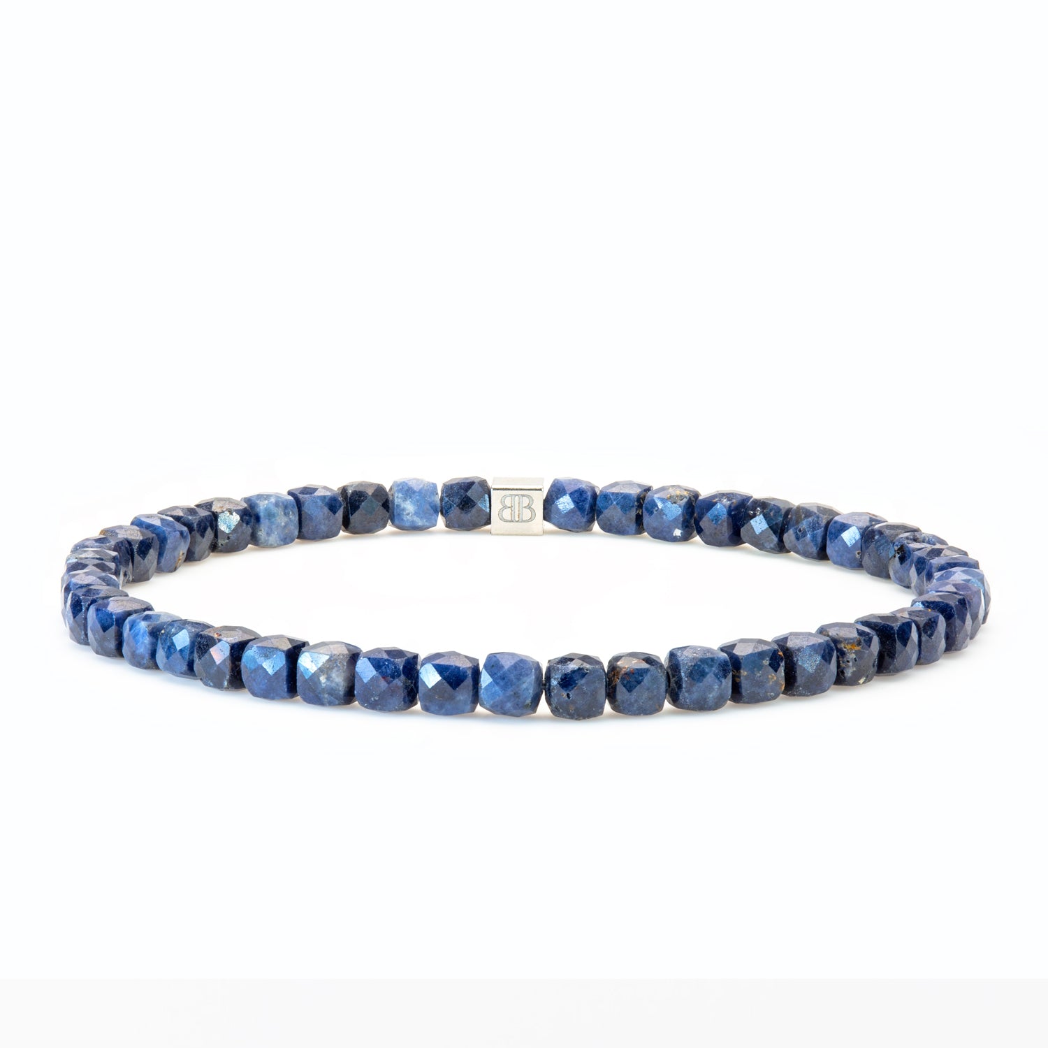 Saphir Cube Armband facettiert 4 mm