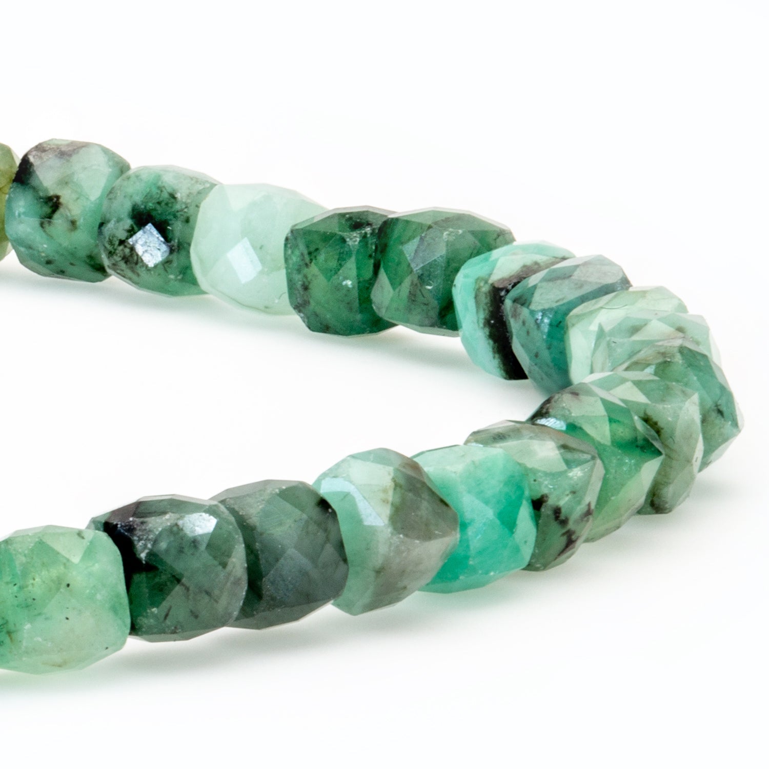 Smaragd Cube Armband facettiert 4 mm- Mai Geburtsstein - BONES & BUDDHAS