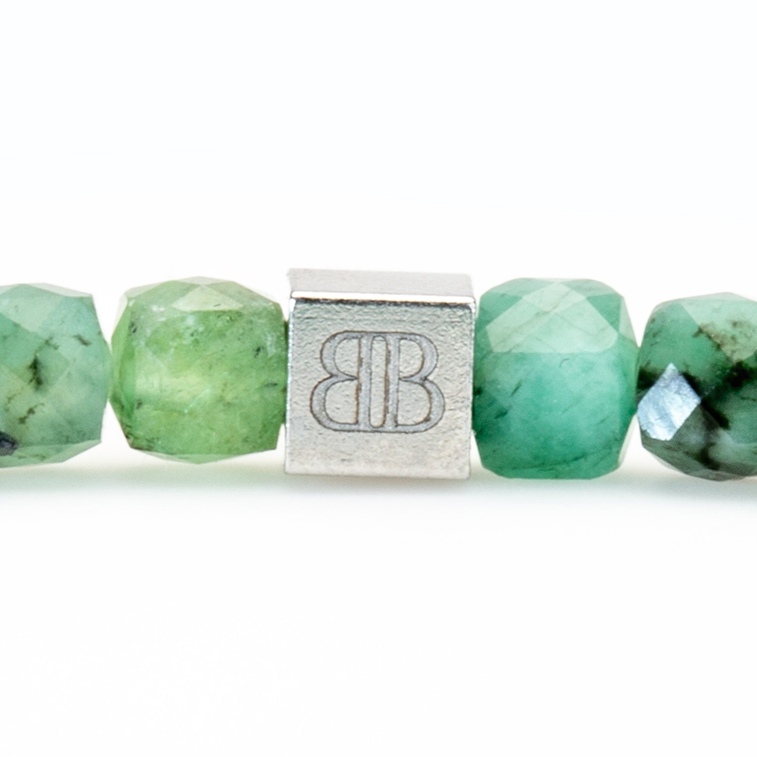 Smaragd Cube Armband facettiert 4 mm- Mai Geburtsstein - BONES & BUDDHAS