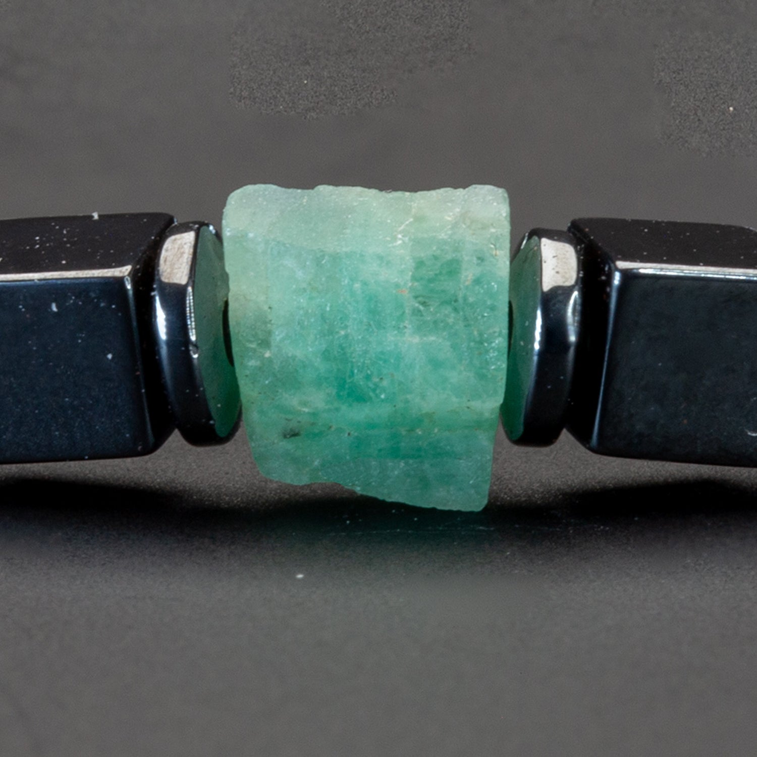 Smaragd und Hämatit glossy Armband 4mm- Mai Birthstone - BONES & BUDDHAS