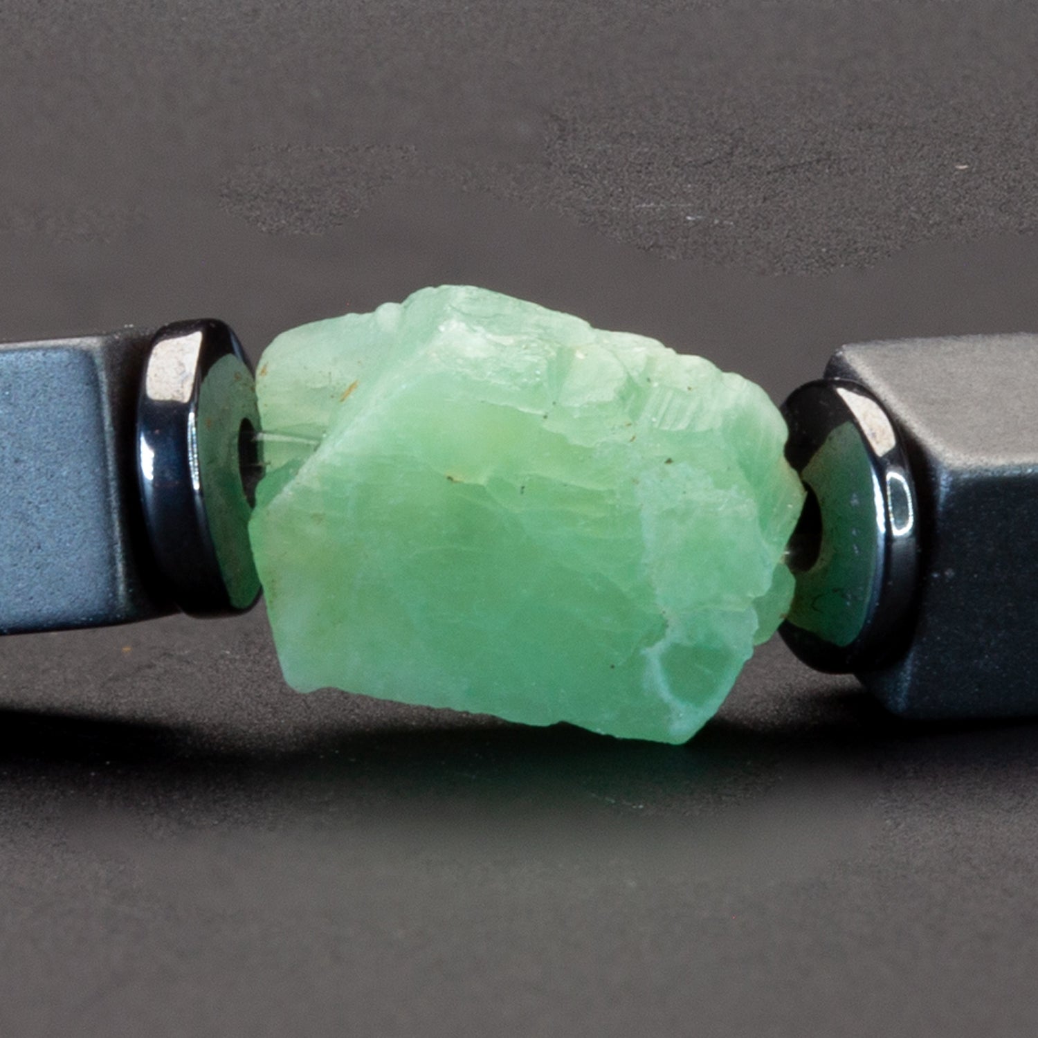 Smaragd und Hämatit matt Armband 4mm-Armband-Set