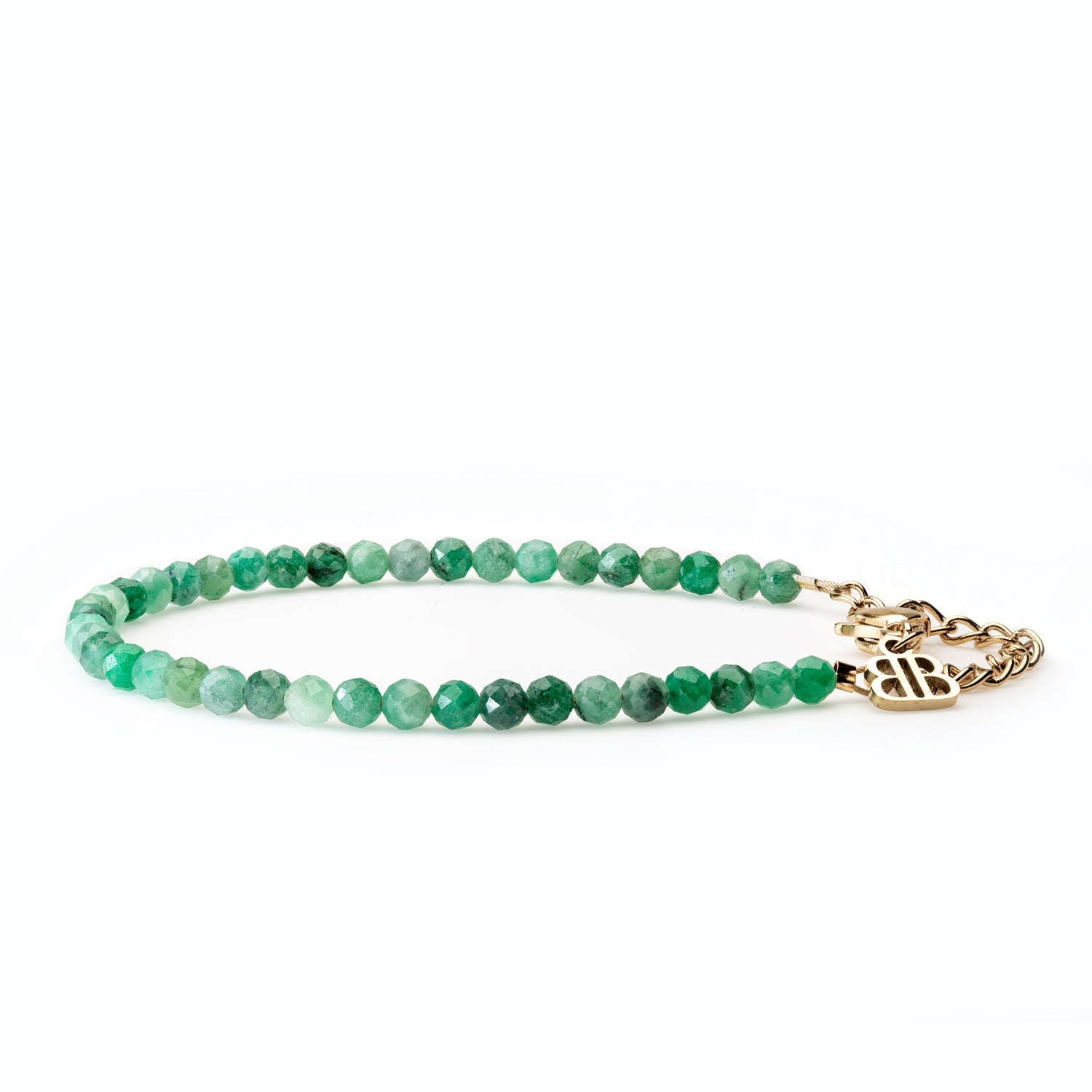 Smaragd Armband facettiert 3mm- Mai Birthstone - BONES & BUDDHAS