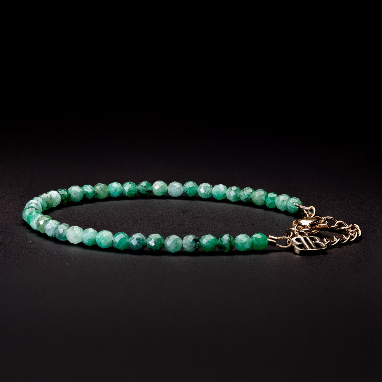 SMARAGD ARMBAND FACETTIERT 3MM - SET 3 DAMEN
