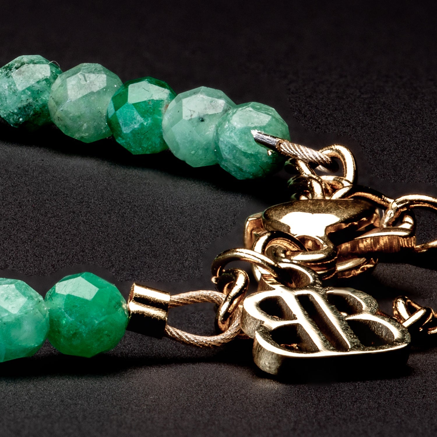 SMARAGD ARMBAND FACETTIERT 3MM - SET 3 DAMEN