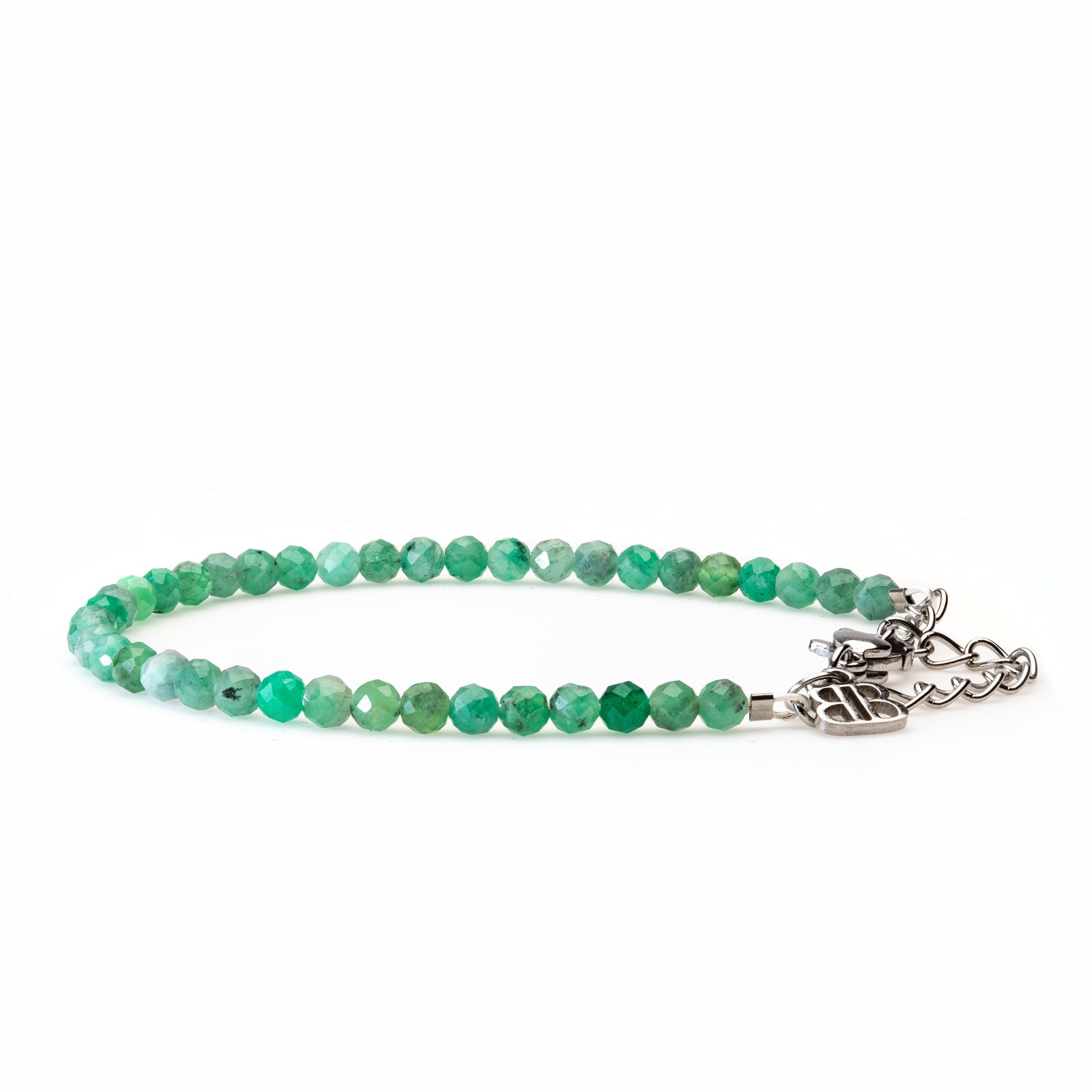 Smaragd Armband facettiert 3mm- Mai Birthstone - BONES & BUDDHAS