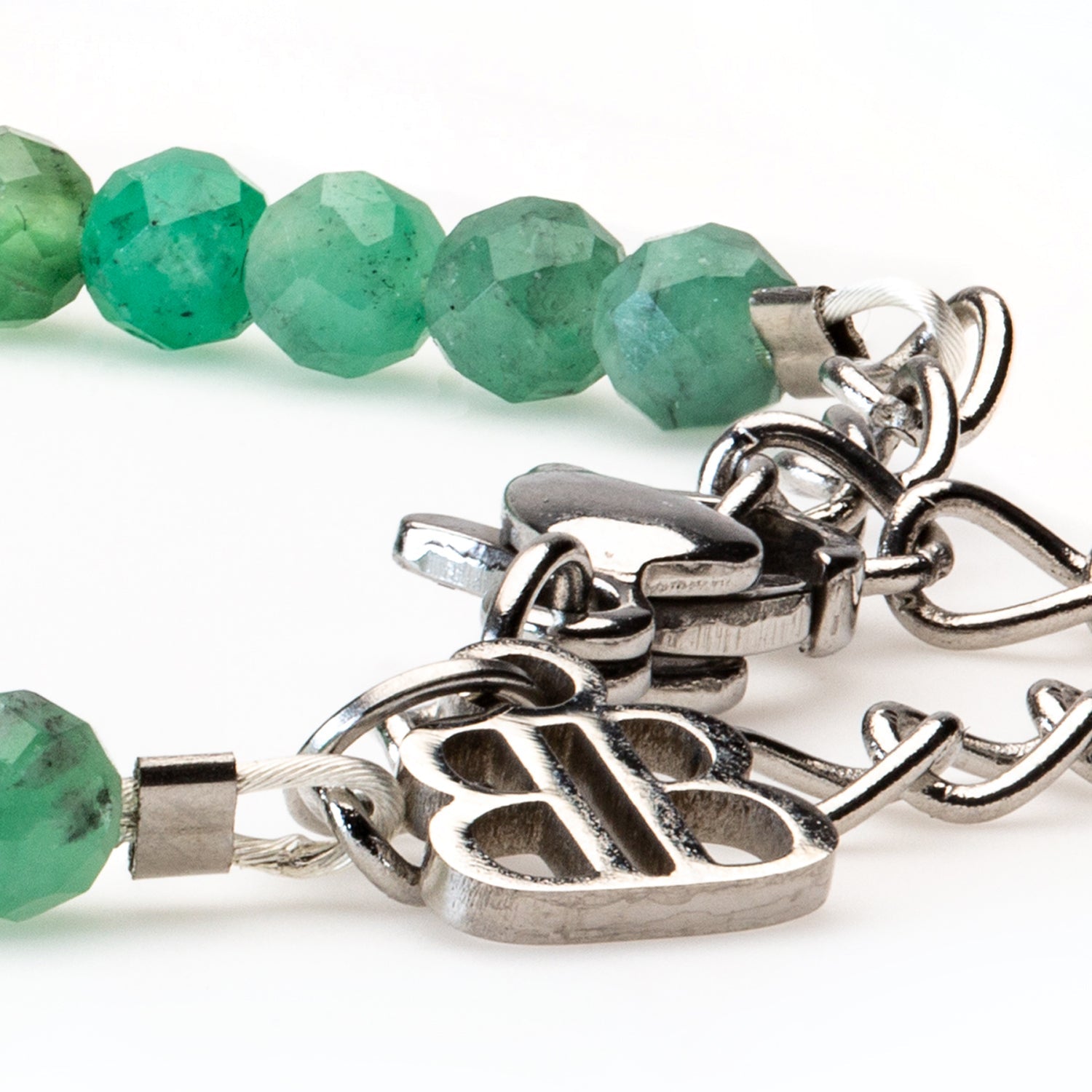 Smaragd Armband facettiert 3mm- Mai Birthstone - BONES & BUDDHAS