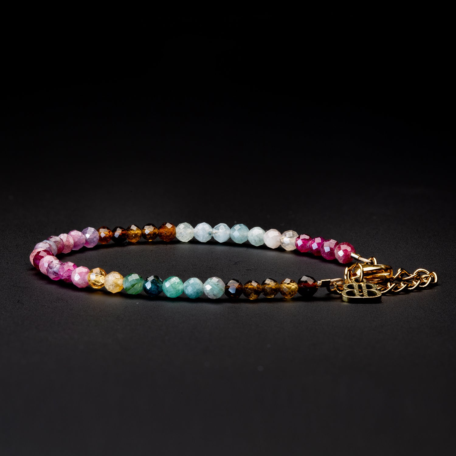 TURMALIN ARMBAND FACETTIERT 3MM - SET 3 DAMEN