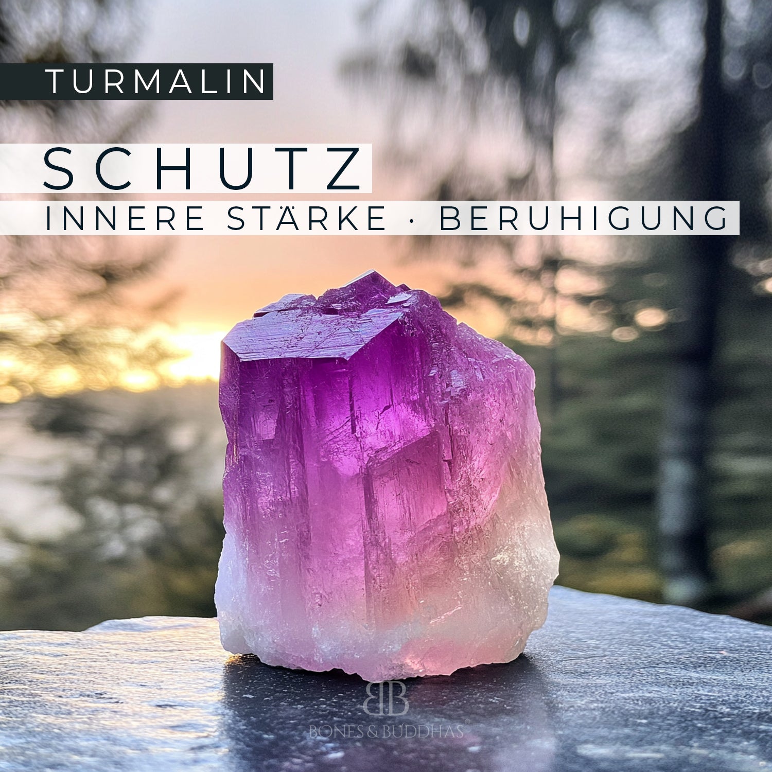 Turmalin und Black Onyx matt Armband 6mm- Oktober Birthstone - BONES & BUDDHAS