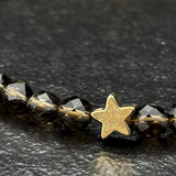 Rauchquarz Armband Gold "Star" facettiert 4mm - BONES & BUDDHAS