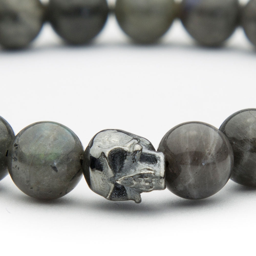 Totenkopf Armband Rainbow Labradorit 8mm - BONES & BUDDHAS
