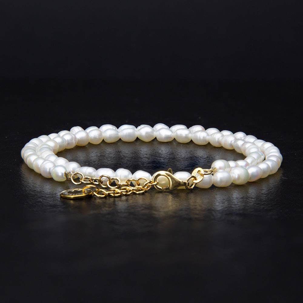 White Pearl Choker Armband - BONES & BUDDHAS