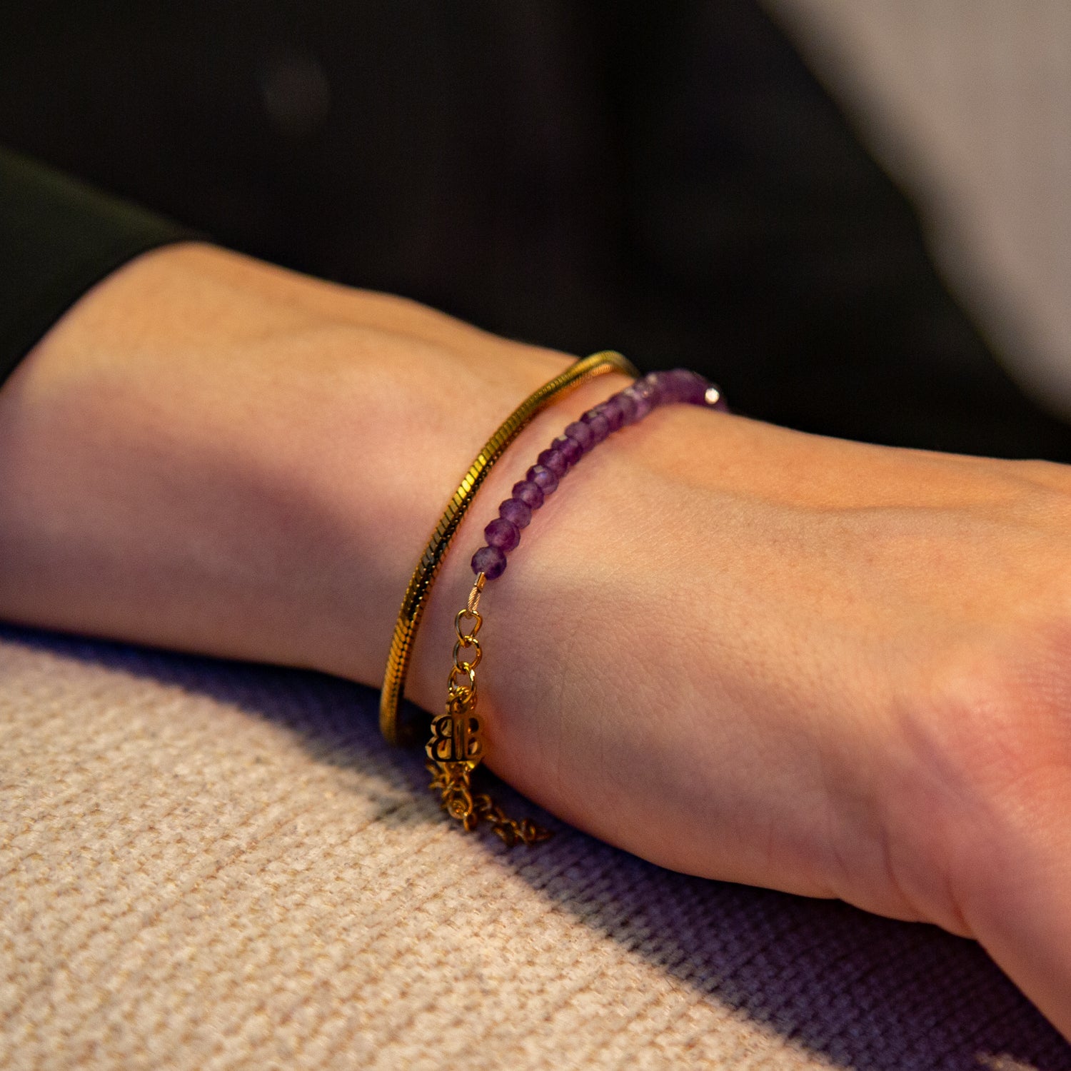 AMETHYST ARMBAND FACETTIERT 3MM - SET 1 DAMEN