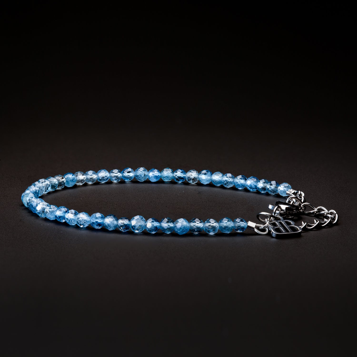 Aquamarine Armband facettiert 3mm- März Birthstone - BONES & BUDDHAS