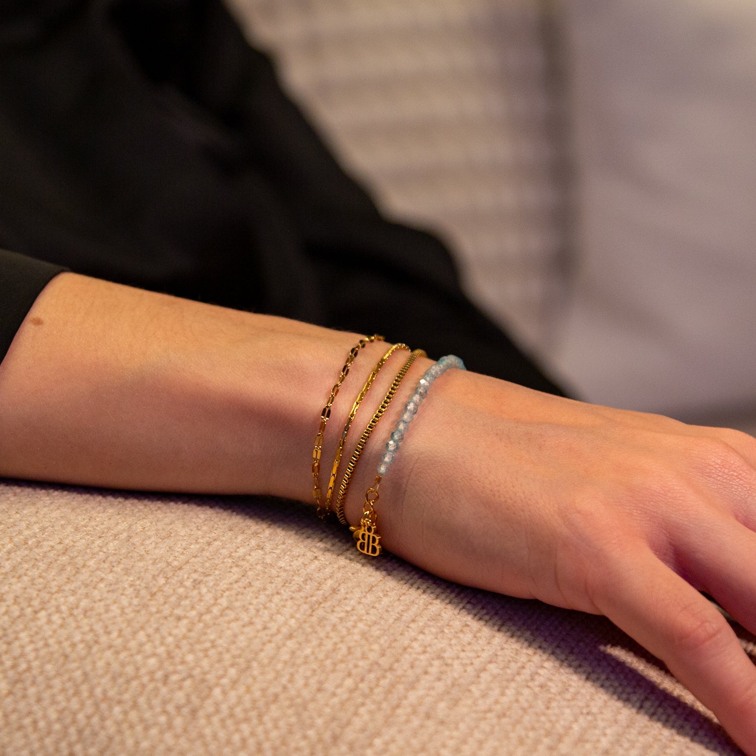 TOPAZ ARMBAND FACETTIERT 3MM - SET 3 DAMEN