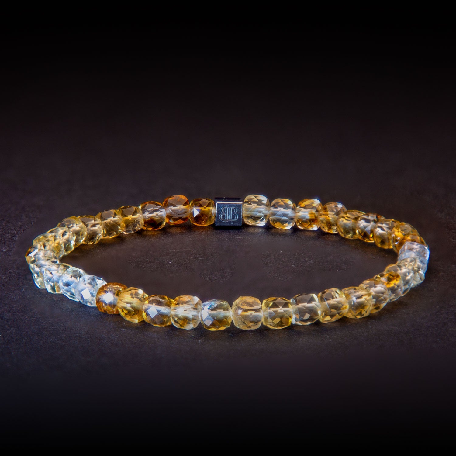 Citrin und Hämatit matt Armband 4mm-Armband-Set (November Geburtsstein)
