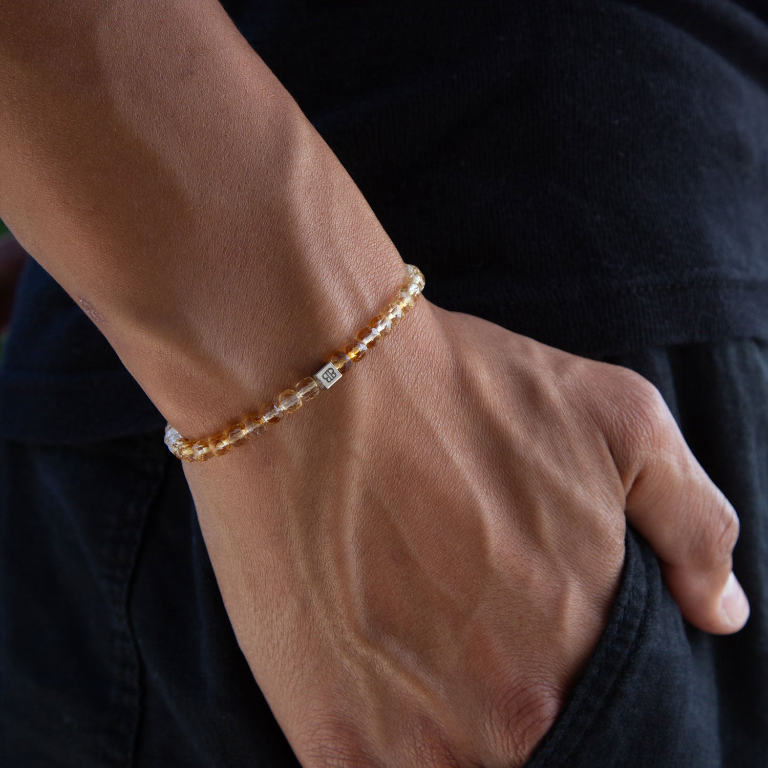 Citrin Cube Armband facettiert 4 mm- November Geburtstein