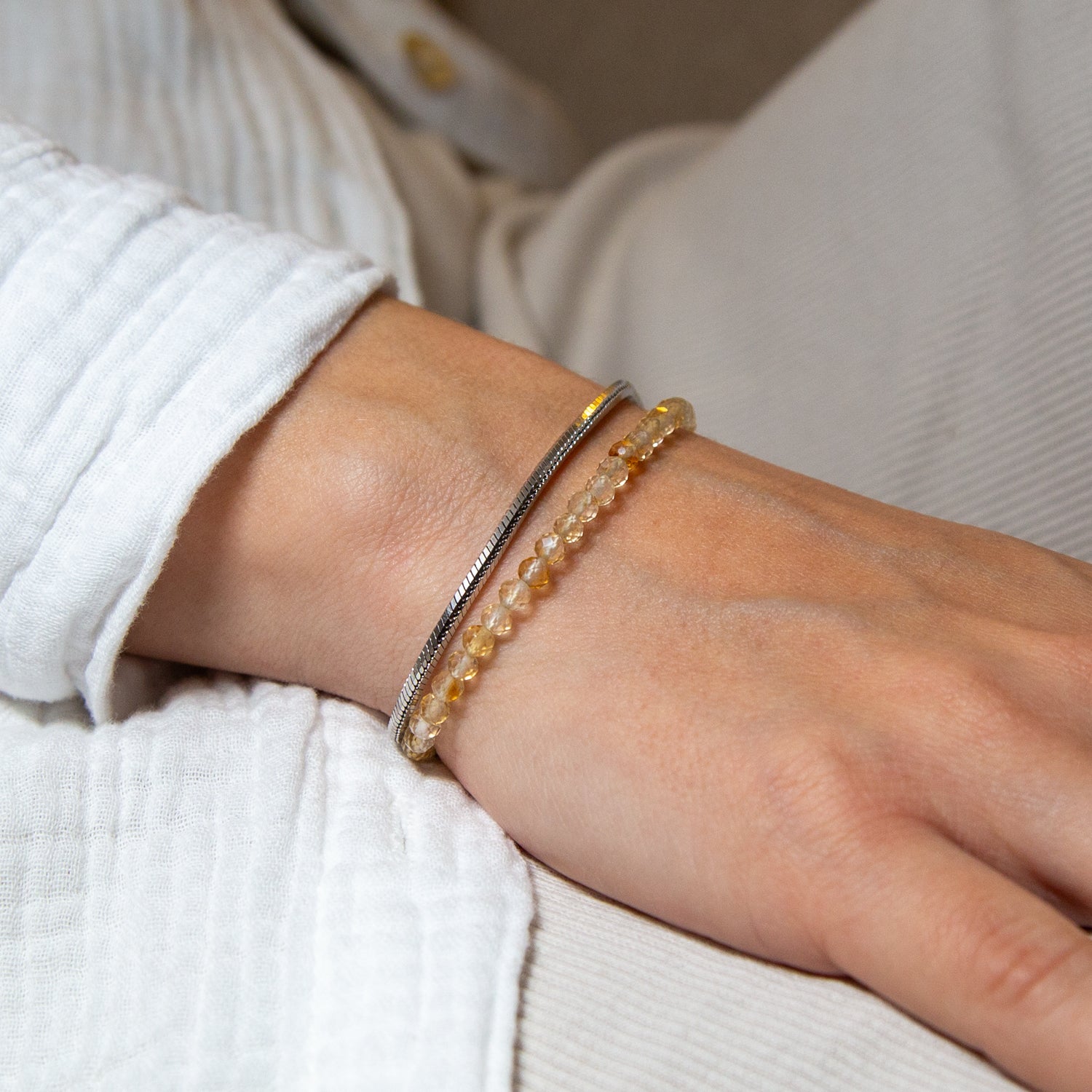 CITRIN ARMBAND FACETTIERT 3MM - SET 1 DAMEN