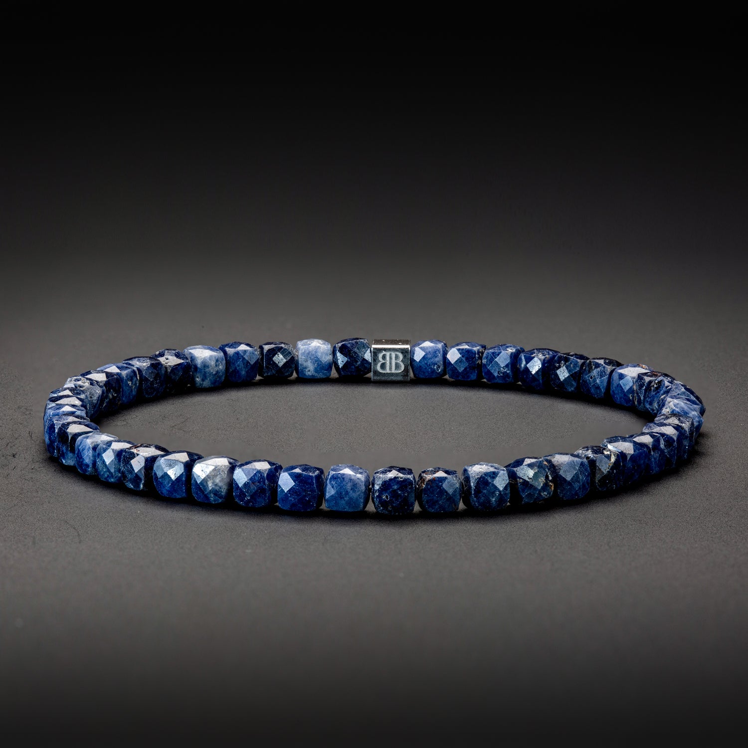 Saphir und Hämatit matt Armband 4mm-Armband-Set