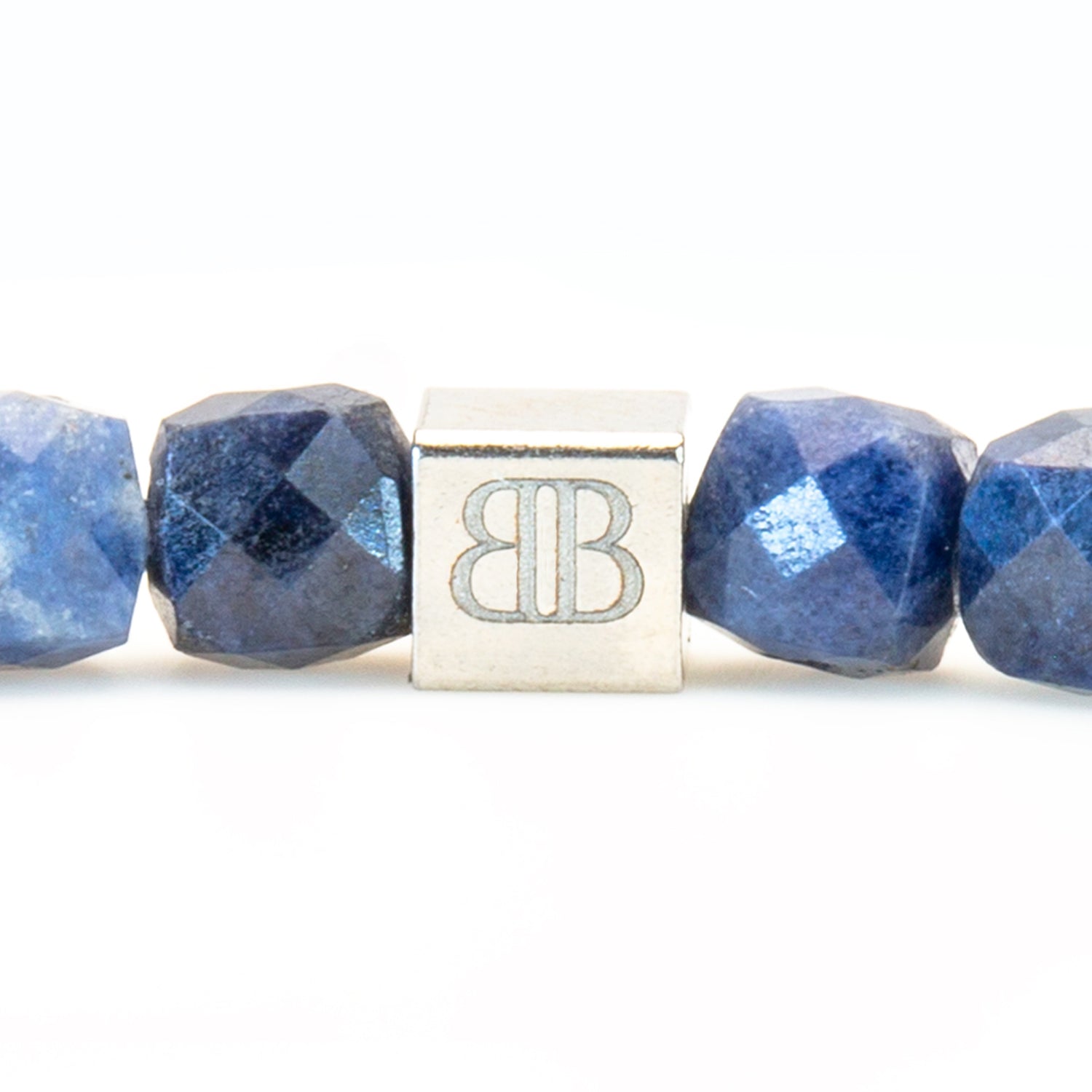 Saphir Cube Armband facettiert 4 mm