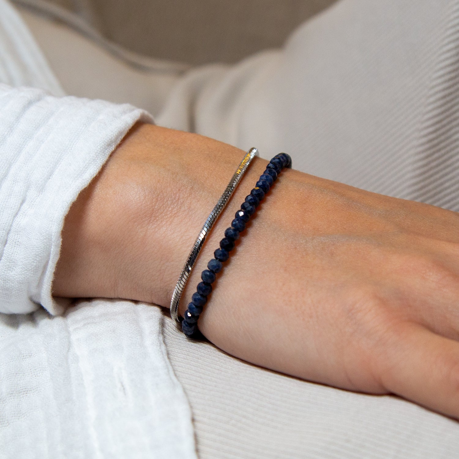 SAPHIR ARMBAND FACETTIERT 3MM - SET 1 DAMEN